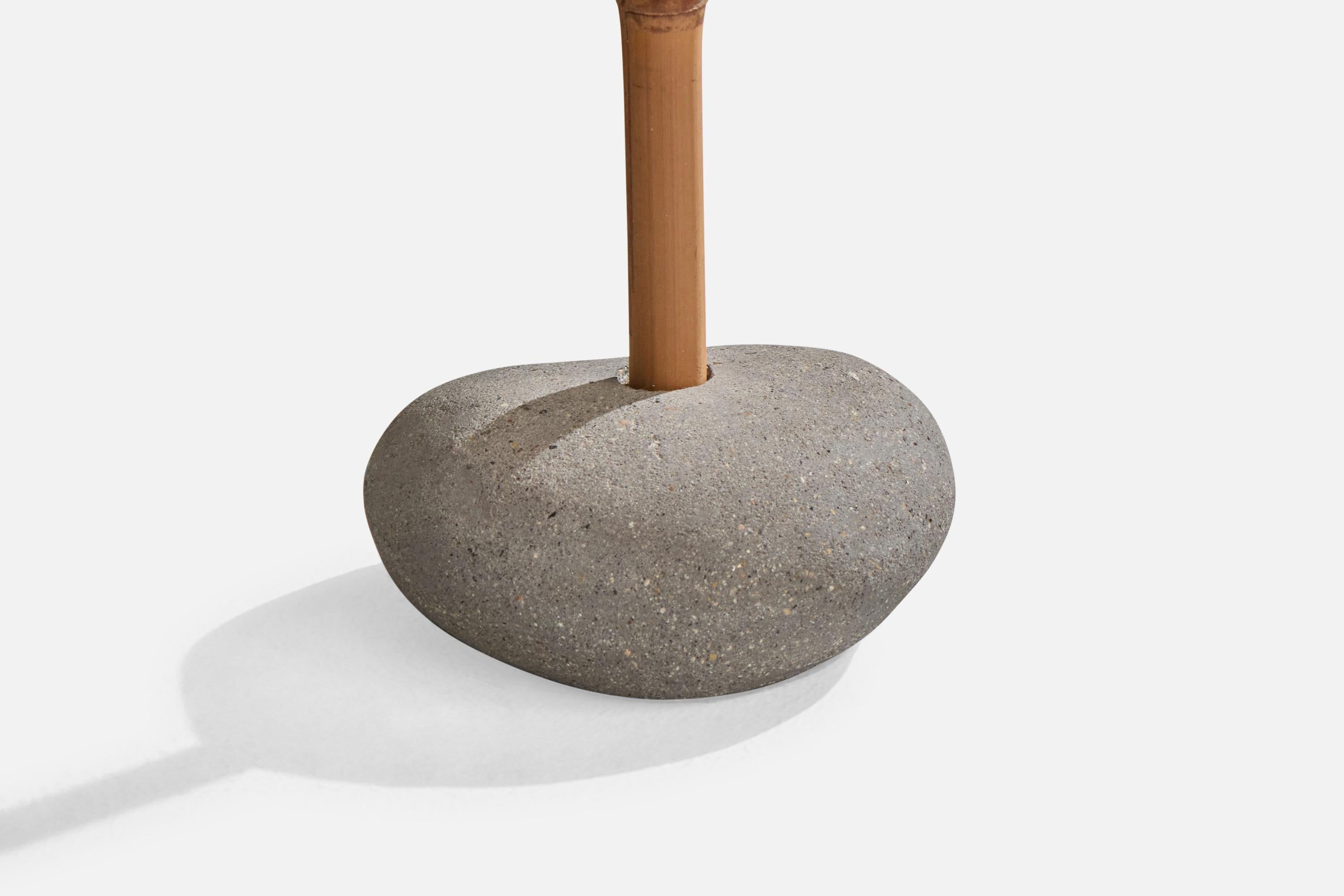 Robert Sonneman, Table Lamp, Bamboo, Stone, Paper, United States 1990s For Sale 3