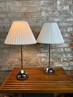Robert Sonneman Tear-Drop Chrome Table Lamps