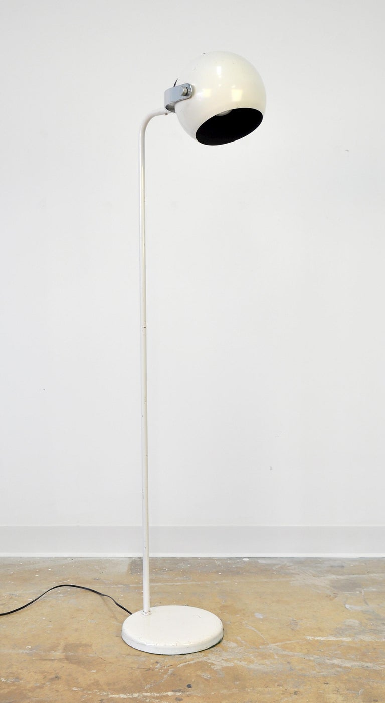 Robert Sonneman White and Chrome Eyeball Floor Lamp at 1stdibs Different designs on the shade's canvass make them a little bit more fun and decorative.