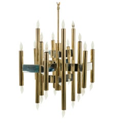 Lampadario in ottone e cromo Robert The Sonnemen