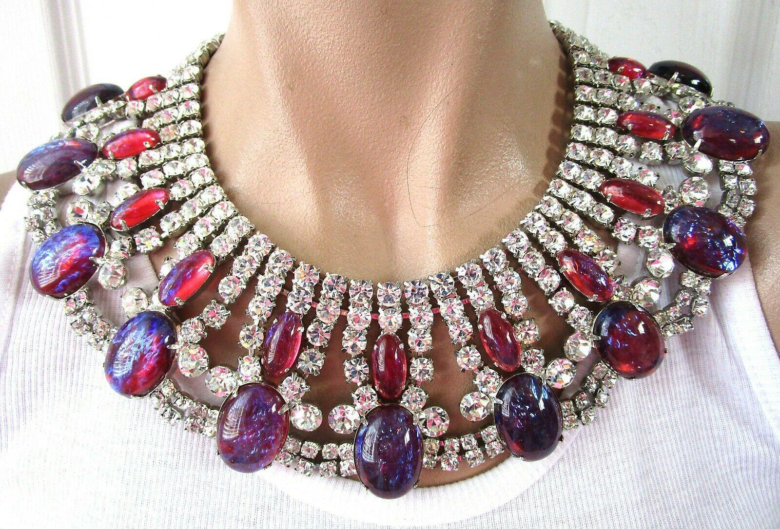 Modernist Robert Sorrell Dragons Breath Fire Opal Crystal Bracelet Necklace Earrings Set
