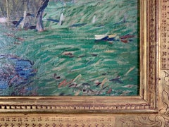 Meadowland, American Impressionist Landscape, Frederick Harer Frame, Signed