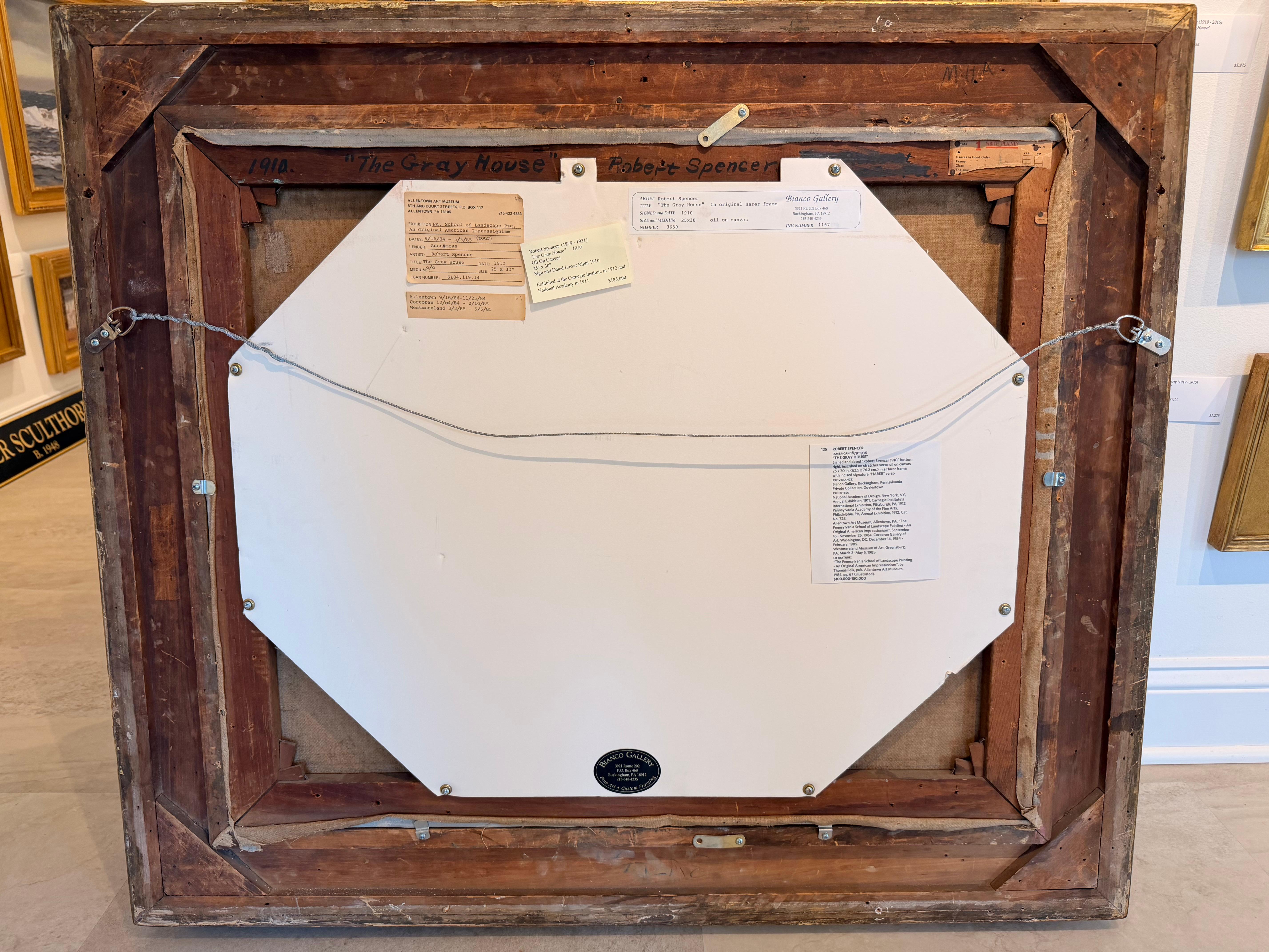 „Das graue Haus“ – Painting von Robert Spencer