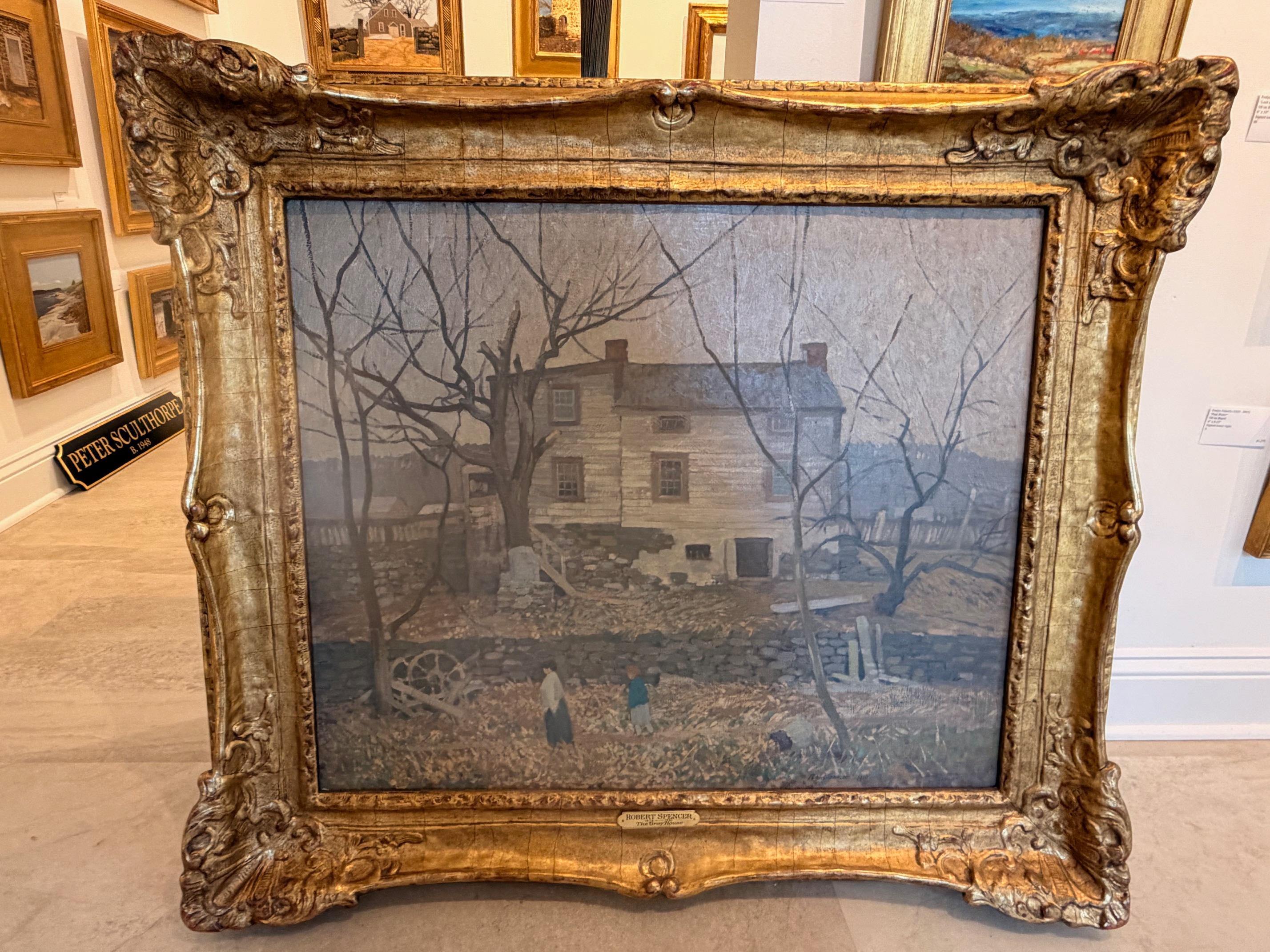 „Das graue Haus“ (Amerikanischer Impressionismus), Painting, von Robert Spencer
