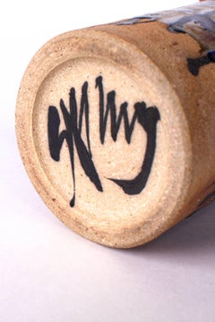 Robert Sperry, Glazed Stoneware Vase with Handles in Earth Tones, 1960's