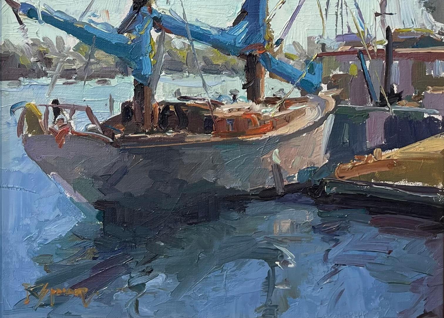 Robert Spooner Landscape Painting - "After the Sail" Oil Painting