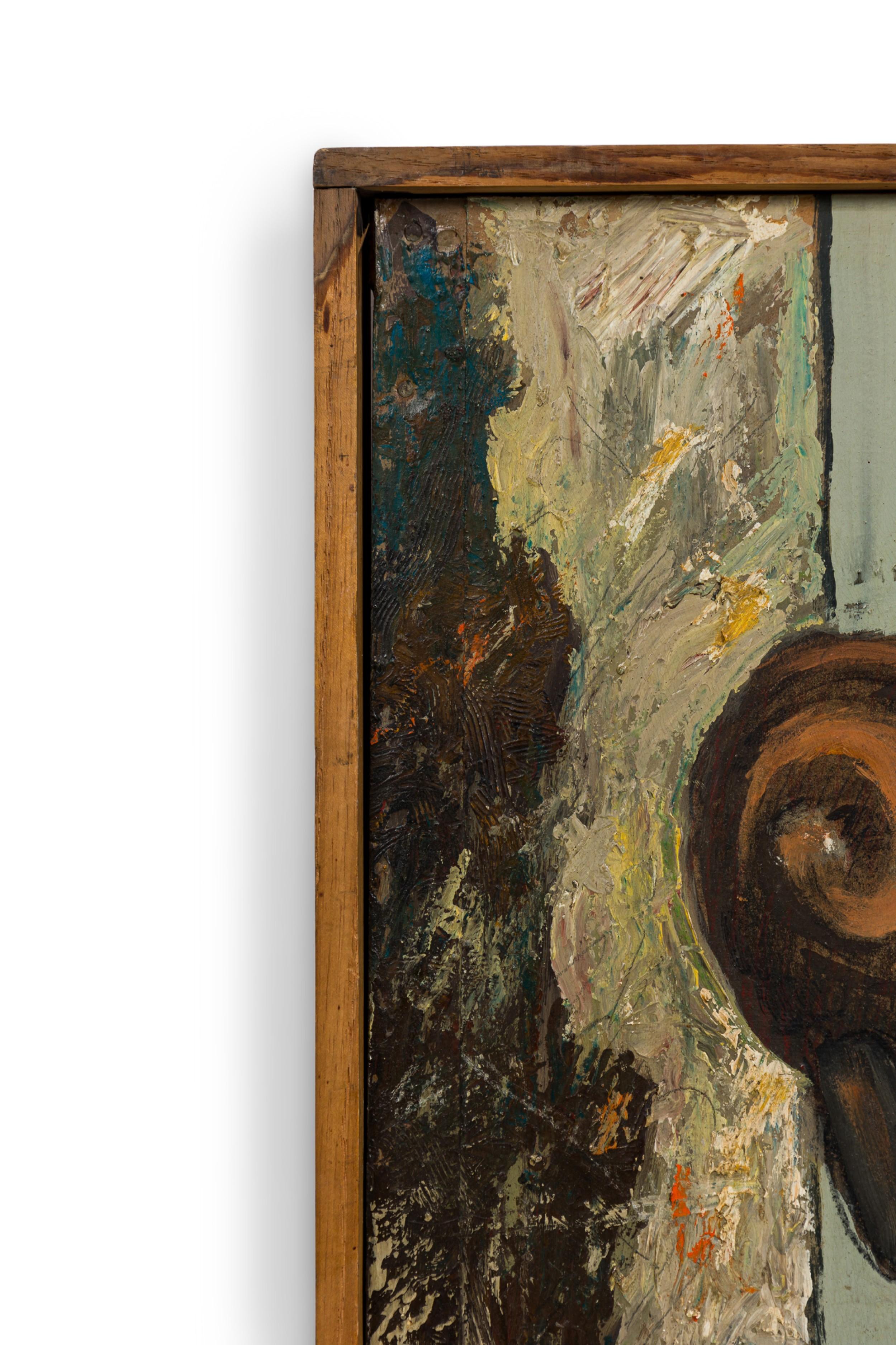 Robert Springfels American Contemporary Boy with a Cello Oil on Board (Moderne) im Angebot