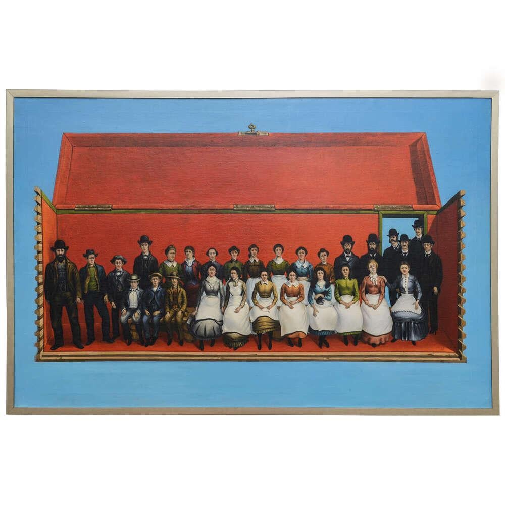 Amerikanisches figuratives Gemälde, Öl auf Leinwand, Robert Springfels (amerikanisch) im Angebot