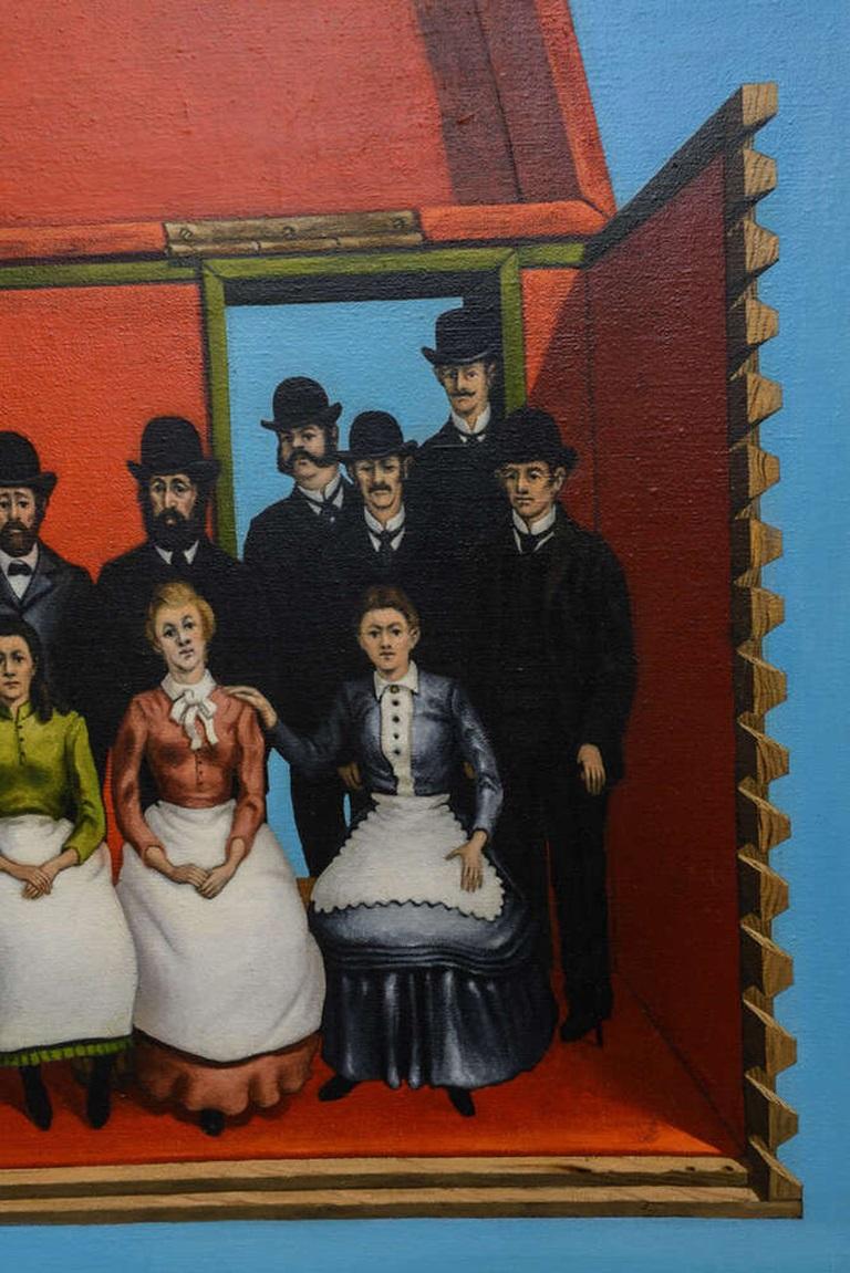 Amerikanisches figuratives Gemälde, Öl auf Leinwand, Robert Springfels (Farbe) im Angebot