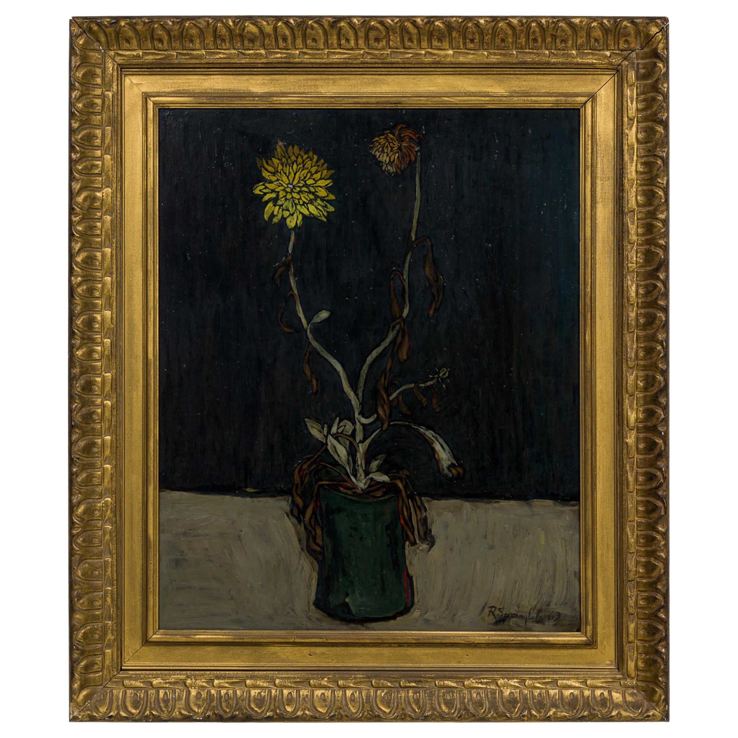 Robert Springfels Contemporary American Still Life with Decaying flowers For Sale