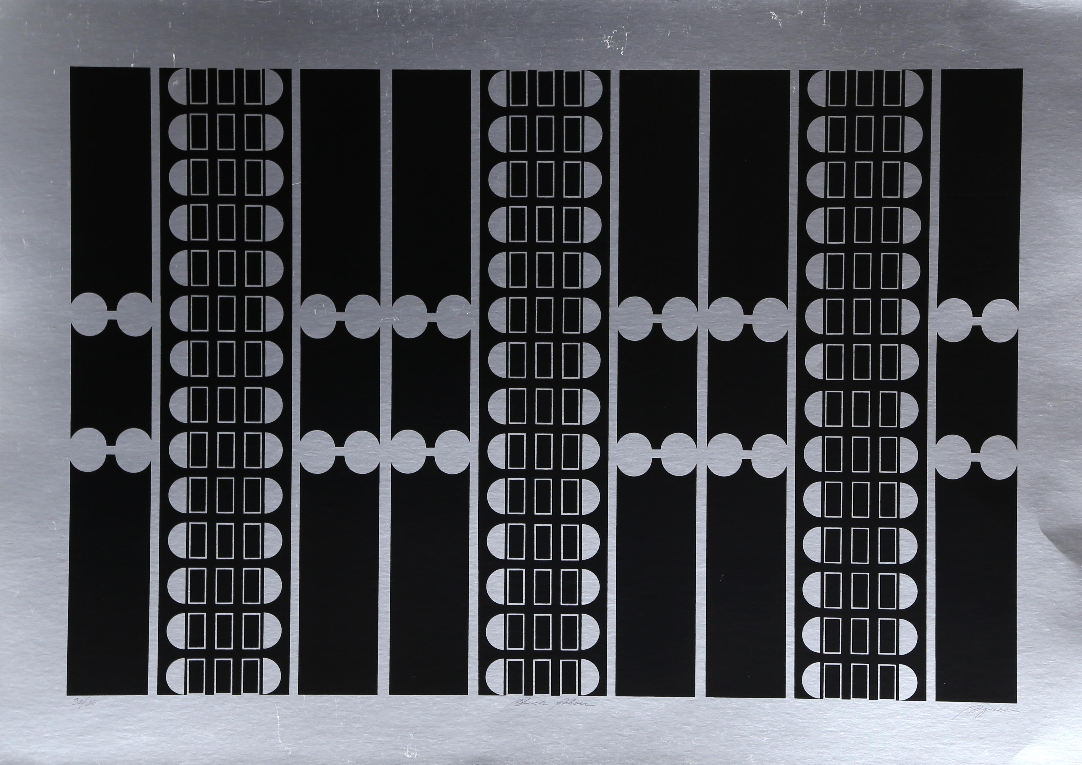 A. Silver, serigrafia astratta geometrica su lamina di Robert Squieri