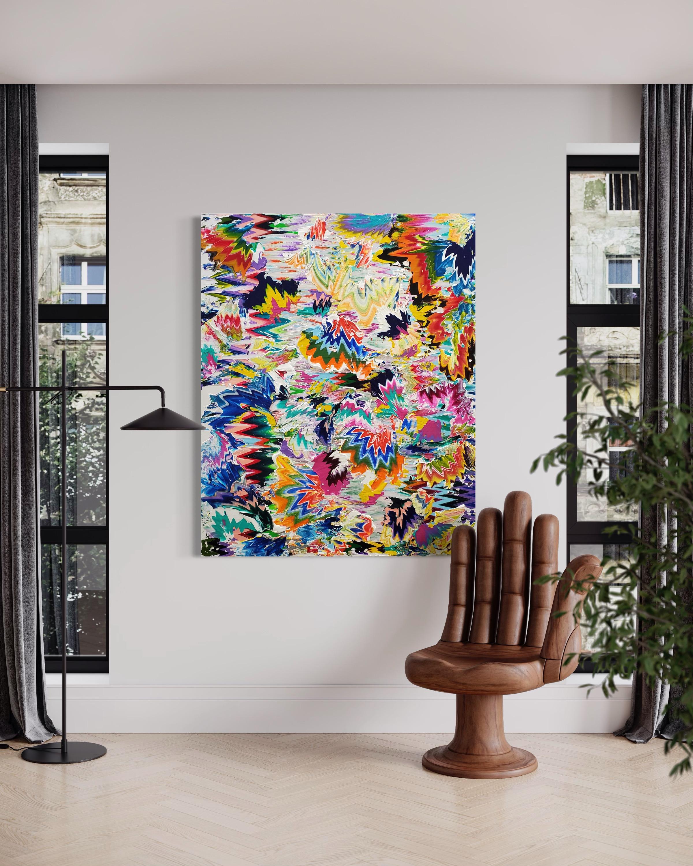 Farbways continued - Helles, mehrfarbiges, abstraktes Gemälde  – Painting von Robert Standish 