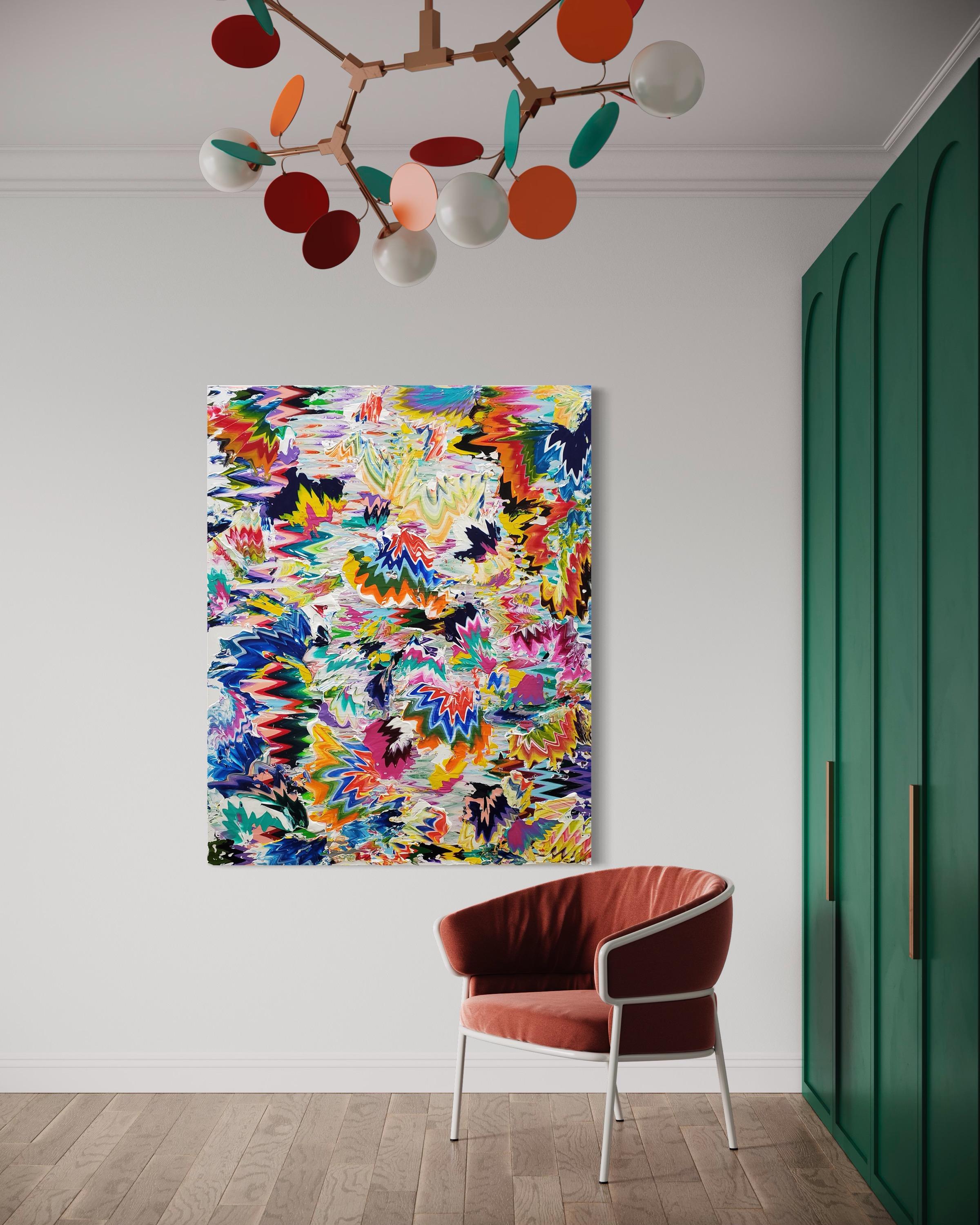 Farbways continued - Helles, mehrfarbiges, abstraktes Gemälde  (Abstrakter Expressionismus), Painting, von Robert Standish 