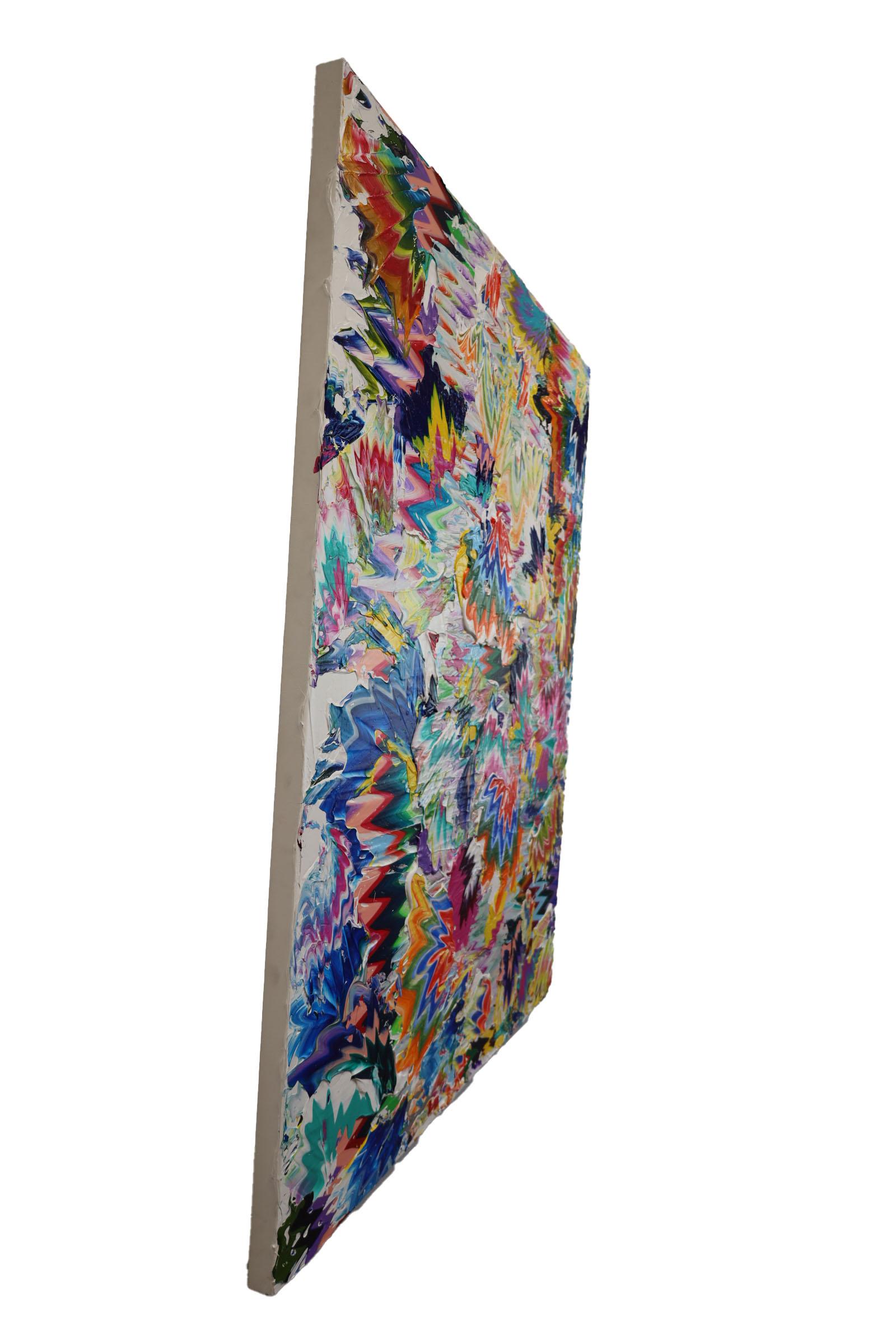 Farbways continued - Helles, mehrfarbiges, abstraktes Gemälde  im Angebot 1
