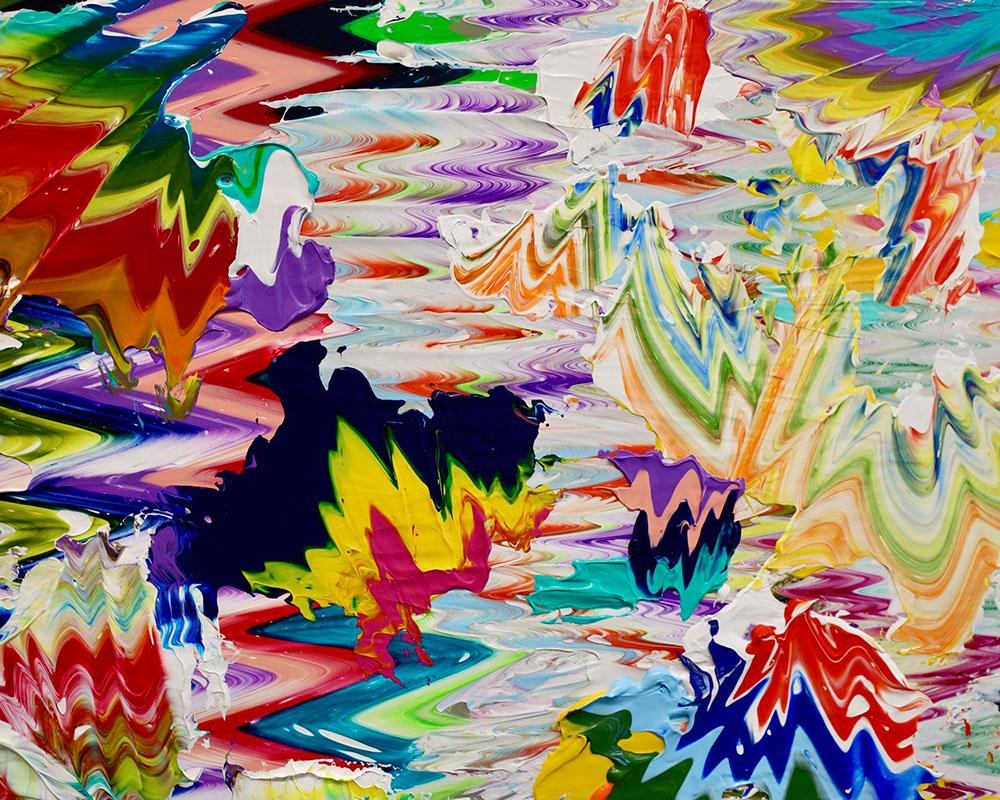 Farbways continued - Helles, mehrfarbiges, abstraktes Gemälde  im Angebot 2
