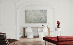 Electric Mist - Blue, Grey and Pink, Undulating Abstract Expressionist painting