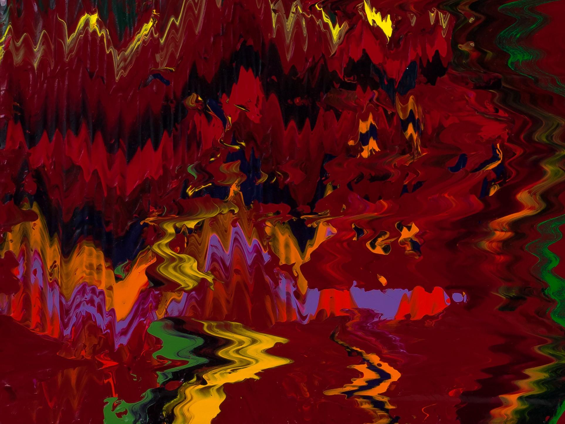 Across the Crimson Divide (Abstrakt), Painting, von Robert Standish