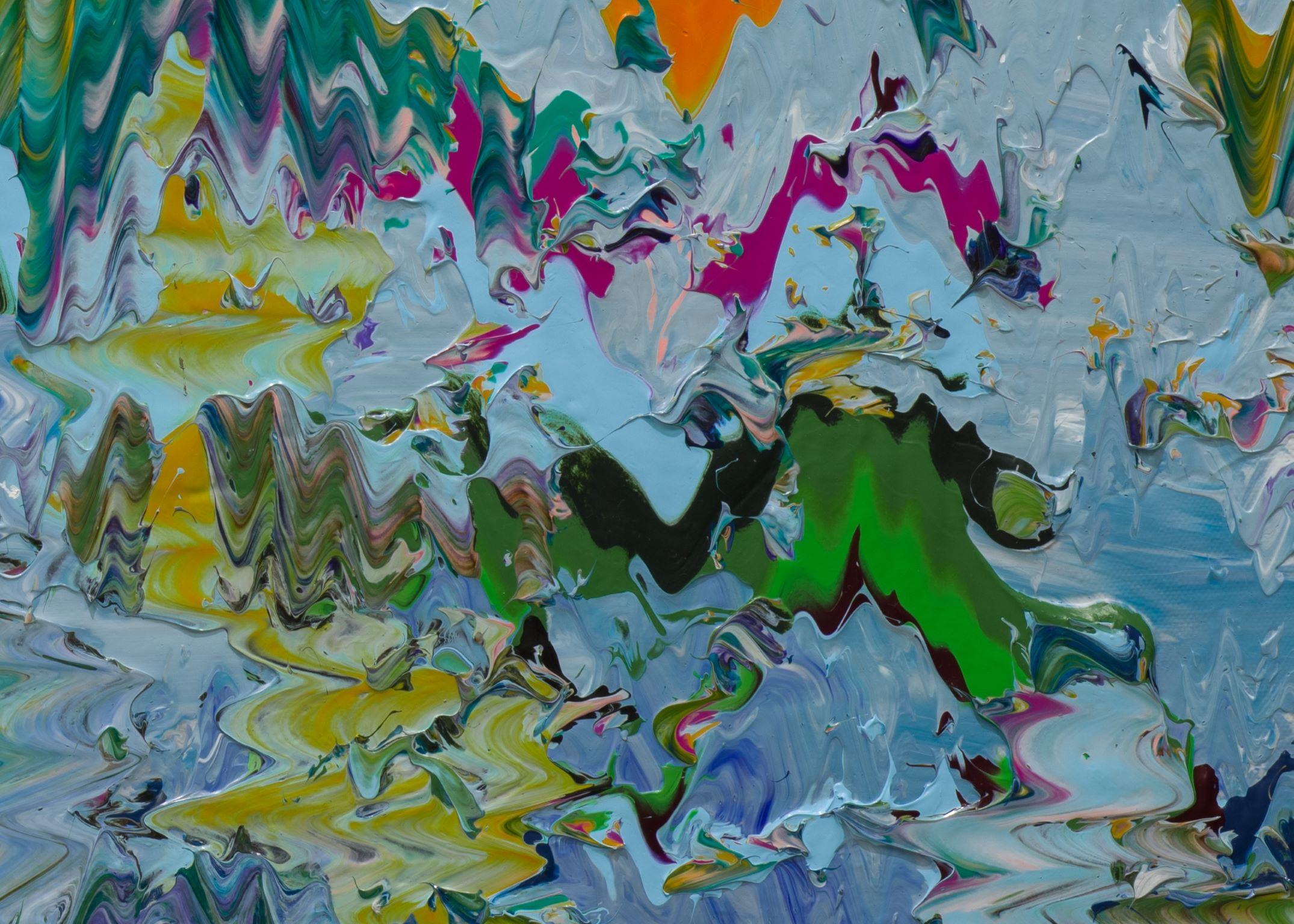 Arrived Here Without Google Maps - Abstract Painting by Robert Standish