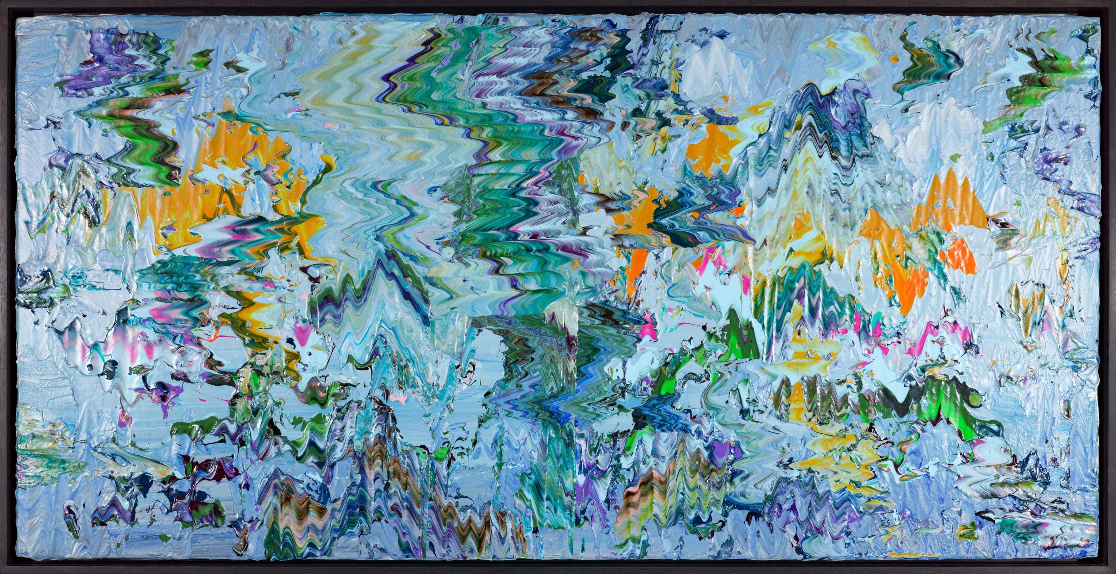 Arrived Here Without Google Maps - Blue Abstract Painting by Robert Standish