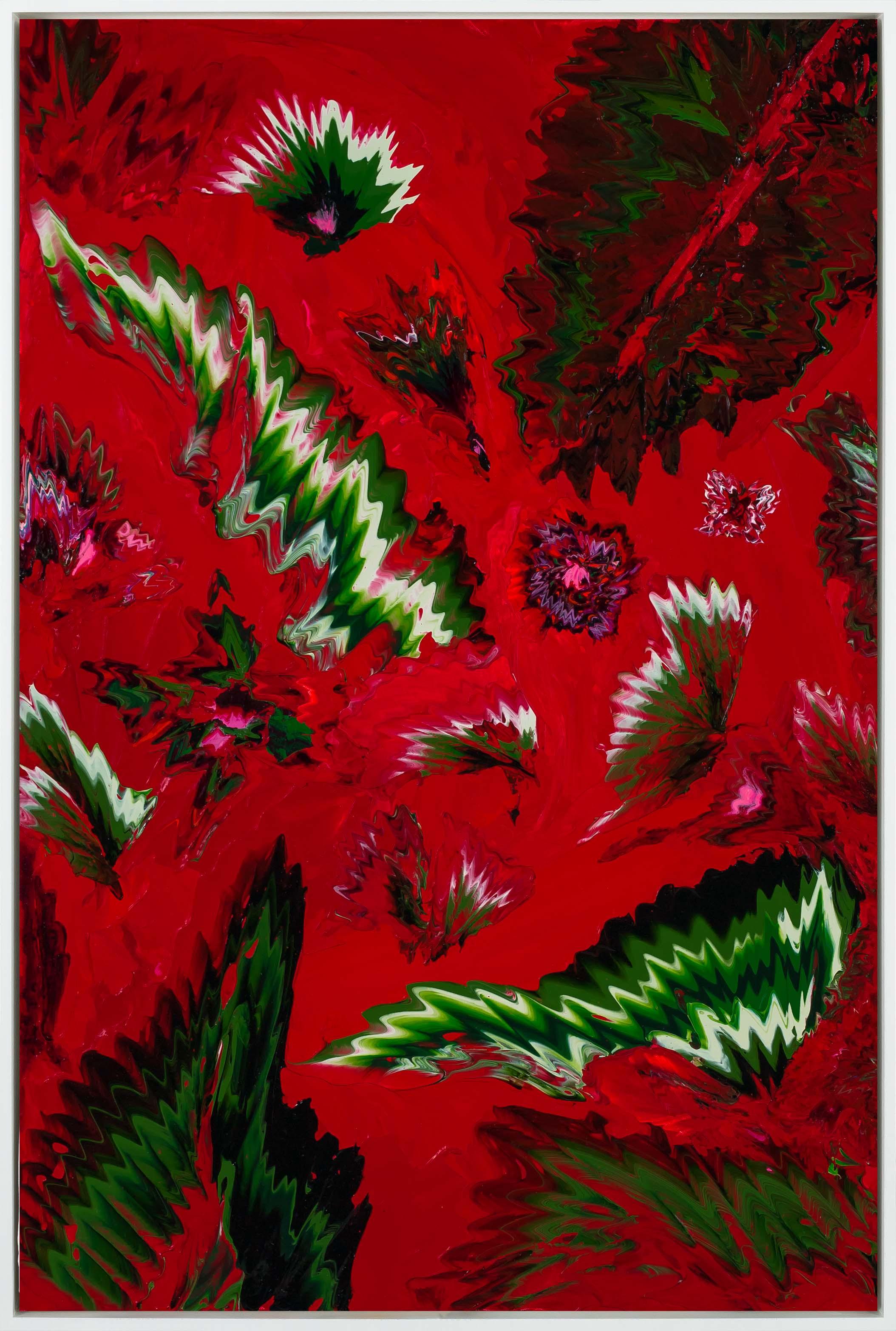 Habitat Floriography (Deep Red), 2022 - Abstract Painting by Robert Standish