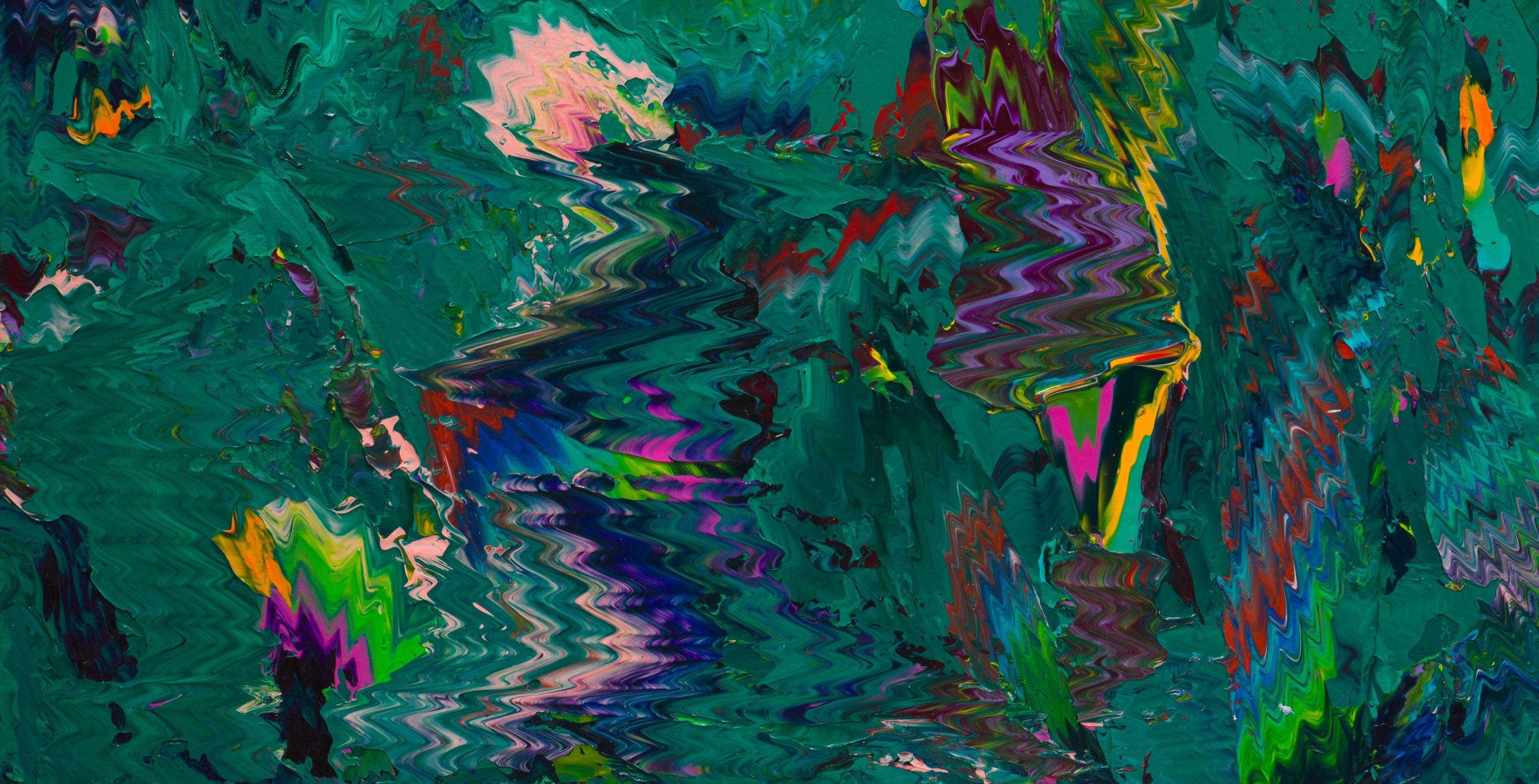 Meadow at Dusk - Blue Abstract Painting by Robert Standish