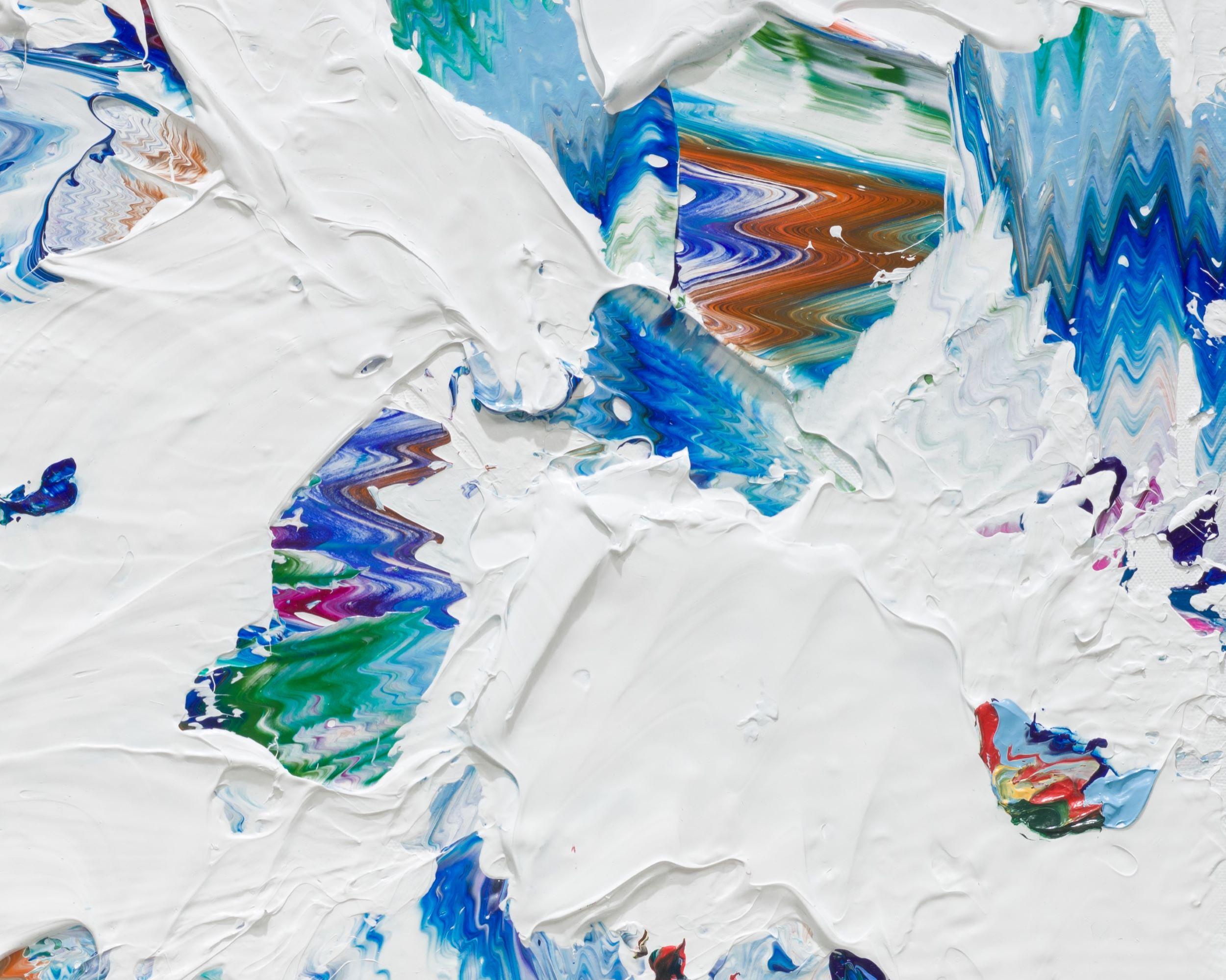 Unearthed (#2) is an acrylic on canvas painting, 36 x 24 inches, signed, titled and dated verso. Framed in a contemporary white frame.
