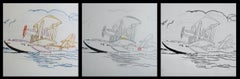 A Very Large Flying Boat Taking Off (3 Lithographs)
