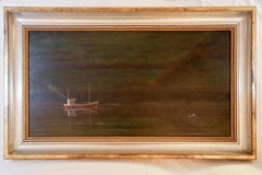 Rotes Boot mit Swan Nantucket