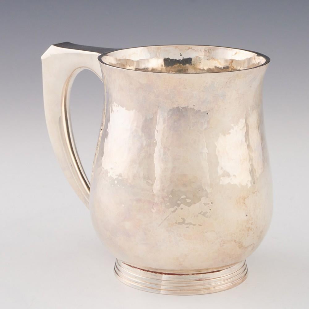 Arts and Crafts Robert Stone Sterling Silver Pint Tankard London 1953 For Sale