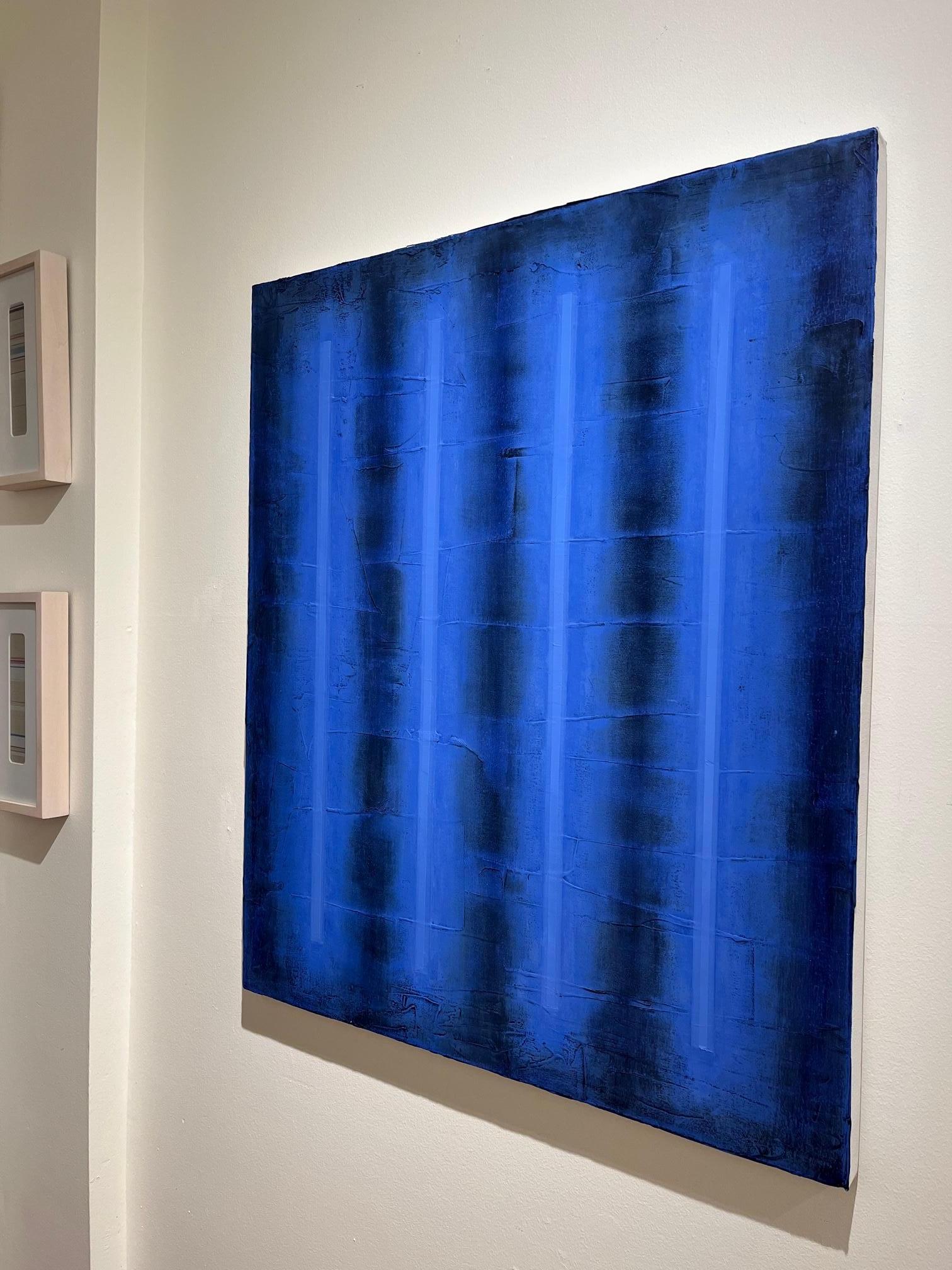 Blue Lights II, 2022, peinture à l'huile abstraite et vibrante - Painting de Robert Stuart