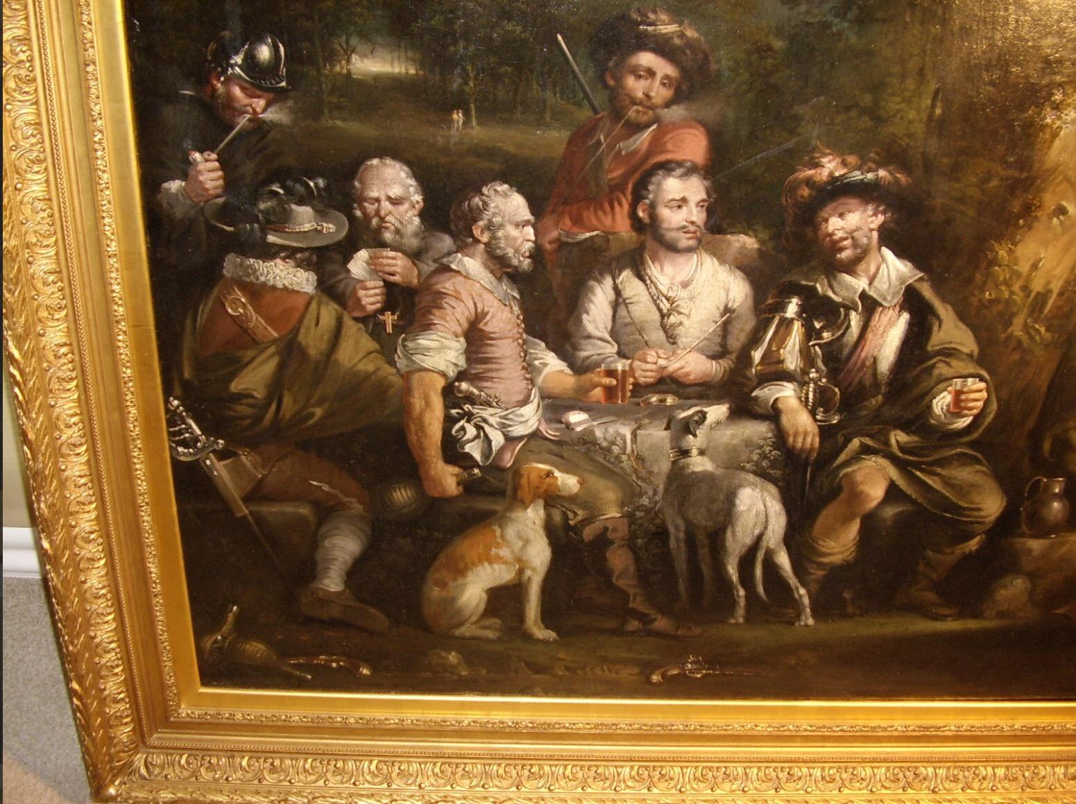 Huge 18thc Genre Oil Painting Of Bandits In A Forest Mainsforth County Durham For Sale 6