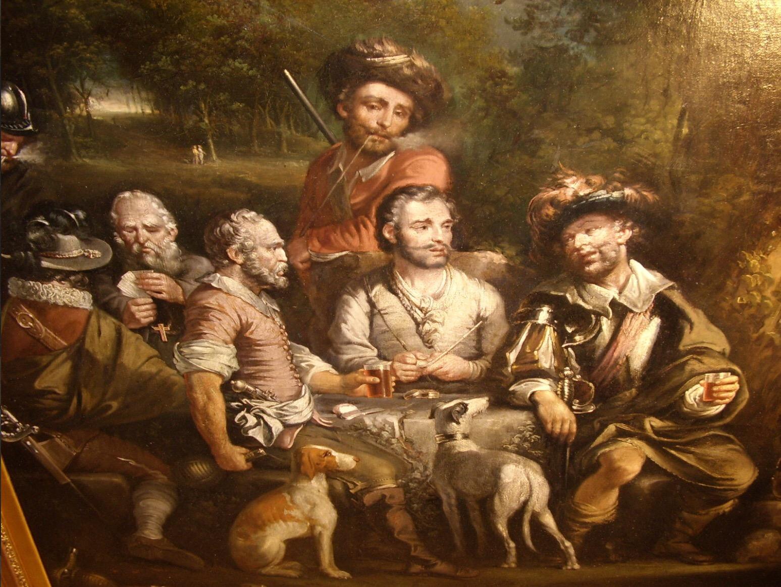Huge 18thc Genre Oil Painting Of Bandits In A Forest Mainsforth County Durham For Sale 7