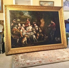 Huge 18thc Genre Oil Painting Of Bandits In A Forest Mainsforth County Durham