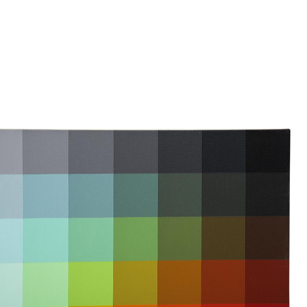 Pintura de Robert Swain, Abstracto, Acrílico sobre lienzo, Rosa, Azul, Verde, Firmado Moderno en venta