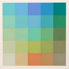 Gradient Squares, Abstract Geometric Screenprint by Robert Swain