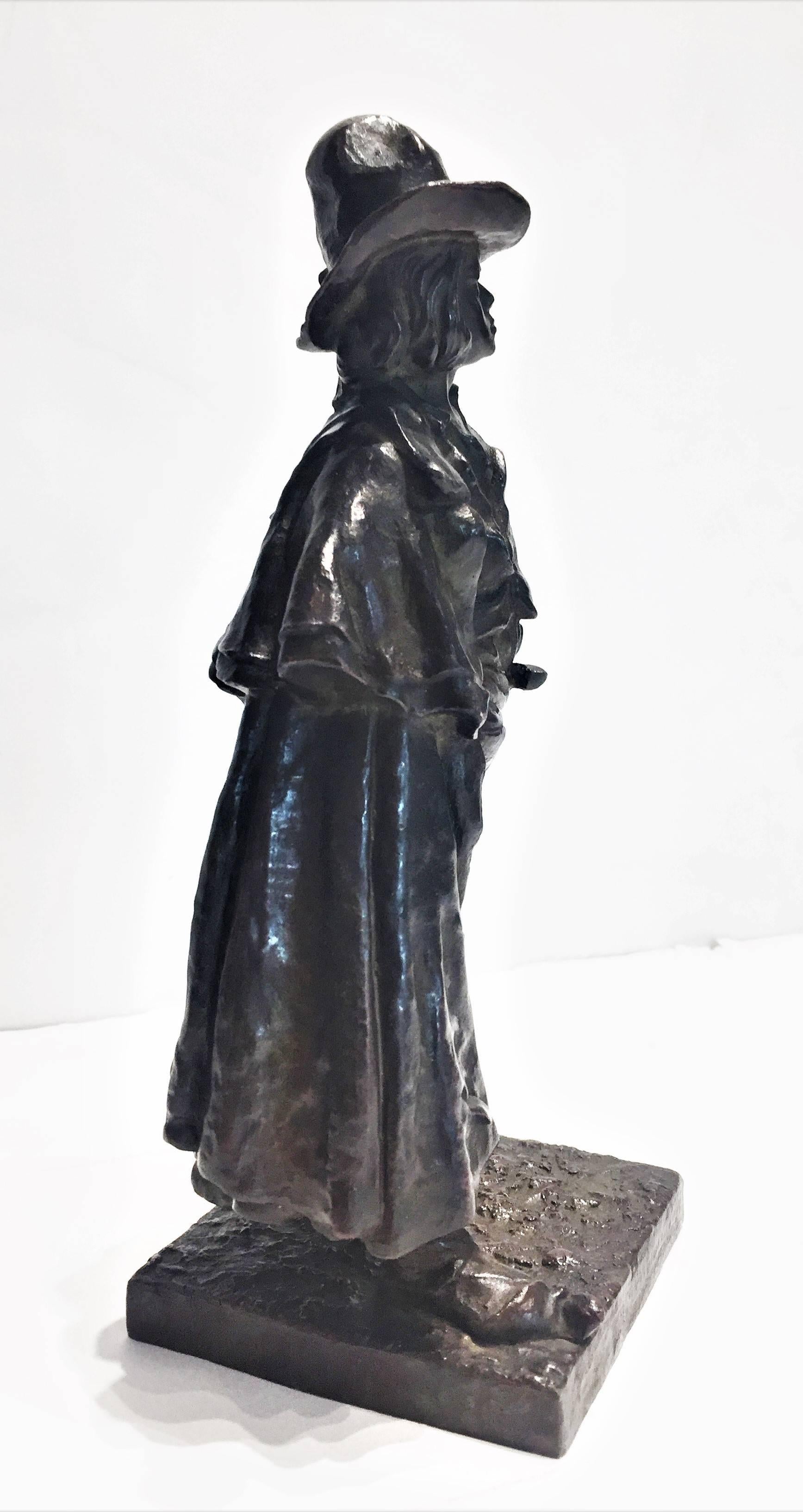 French Robert T. Delandre & Gorham Foundry, A Rover, Patinated Bronze Sculpture, 1906 For Sale