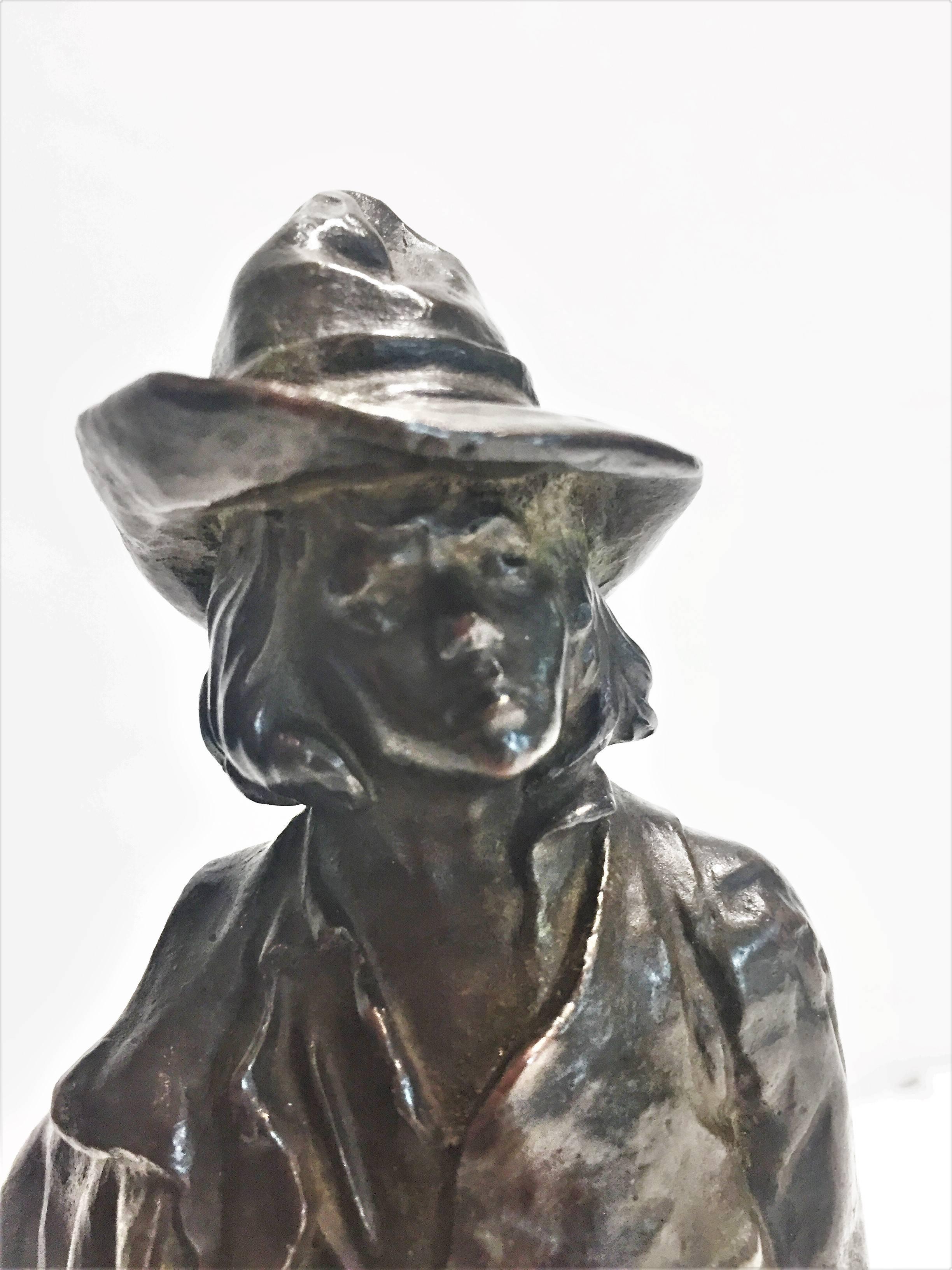 Robert T. Delandre & Gorham Foundry, A Rover, Patinated Bronze Sculpture, 1906 In Good Condition For Sale In New York, NY