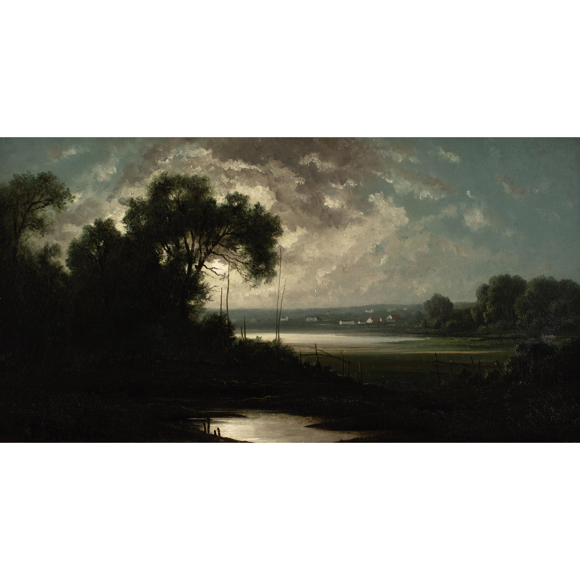 Robert T Stuart, Flusslandschaft, Abend Mood im Angebot 1