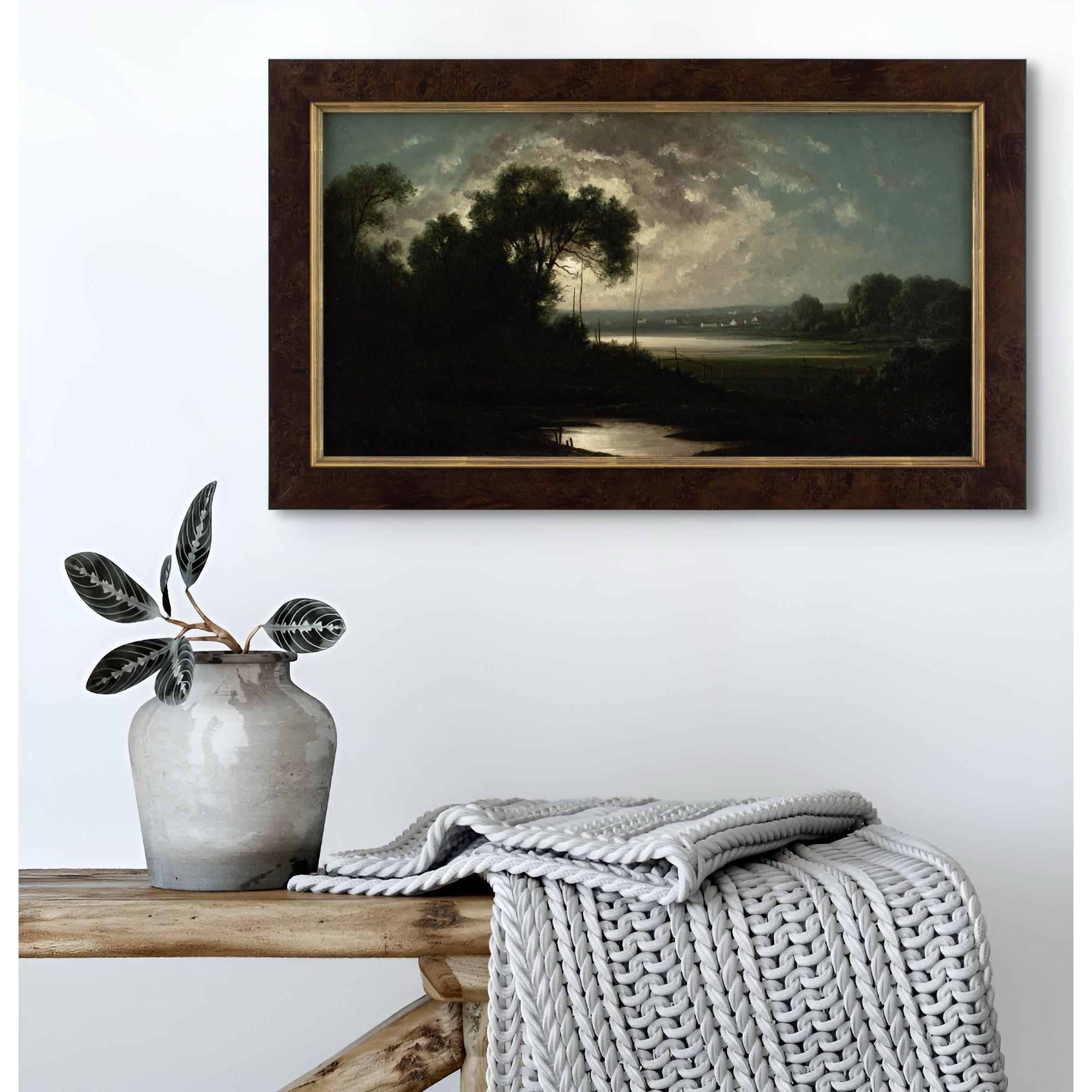 Robert T Stuart, Flusslandschaft, Abend Mood im Angebot 2