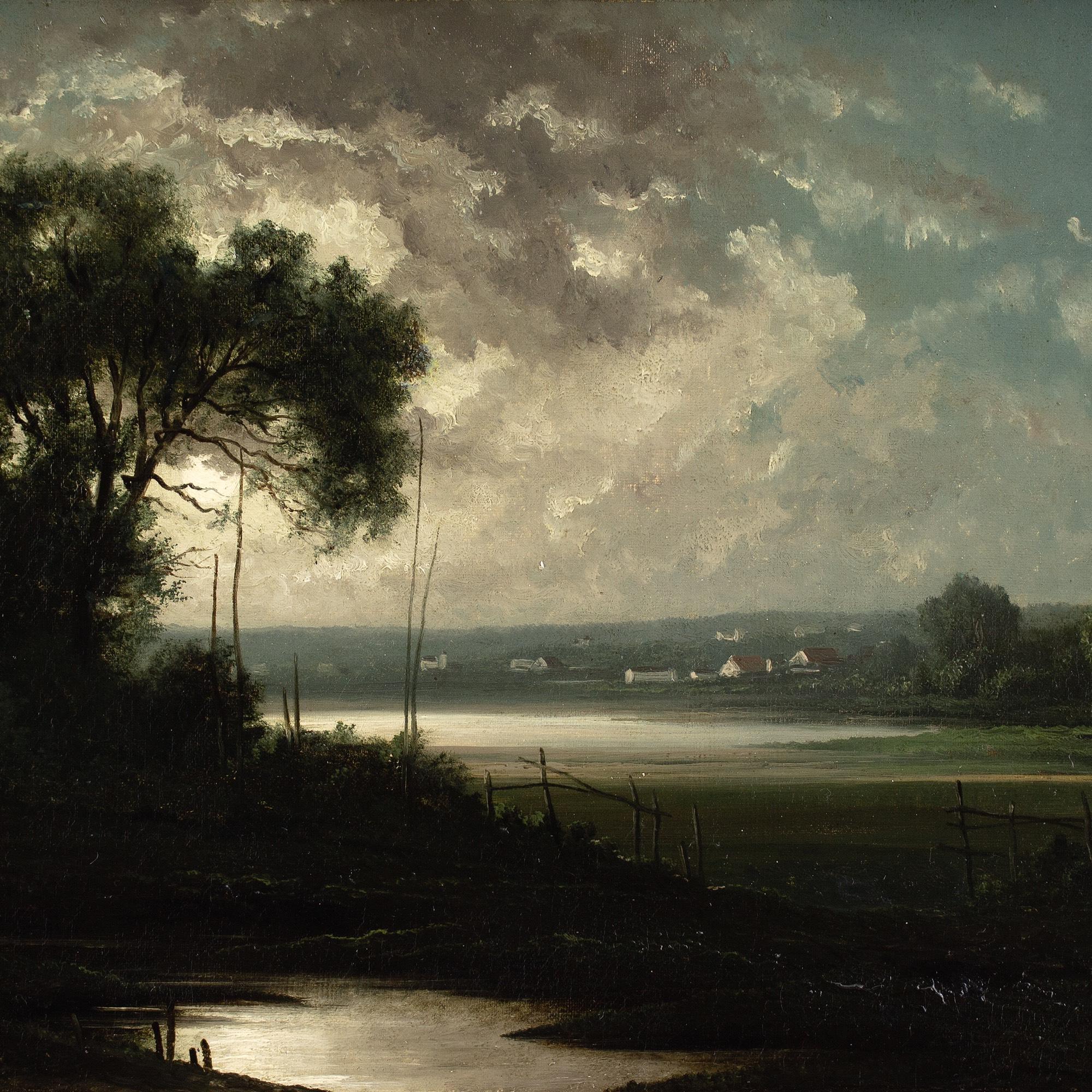 Robert T Stuart, Flusslandschaft, Abend Mood im Angebot 5