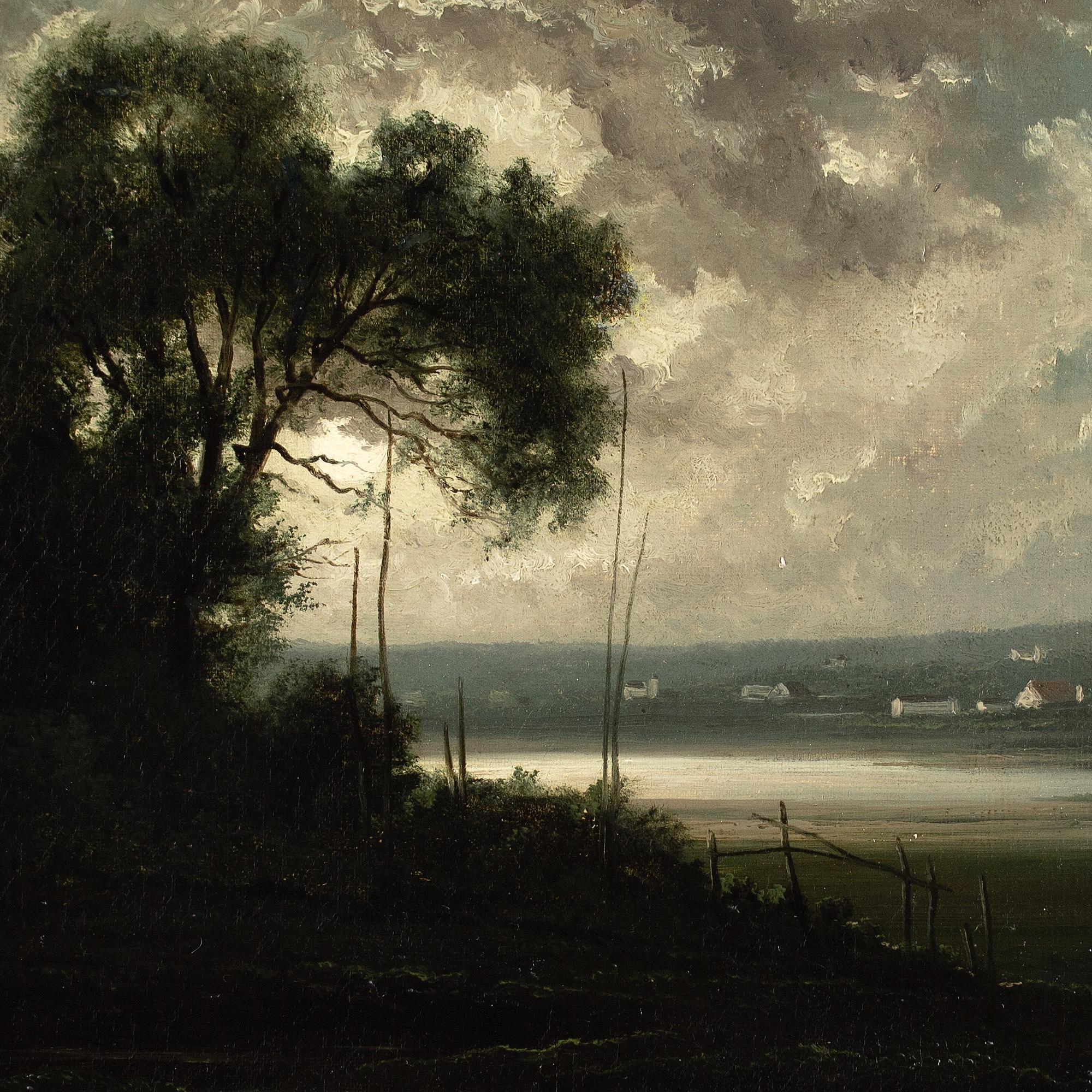 Robert T Stuart, Flusslandschaft, Abend Mood im Angebot 7