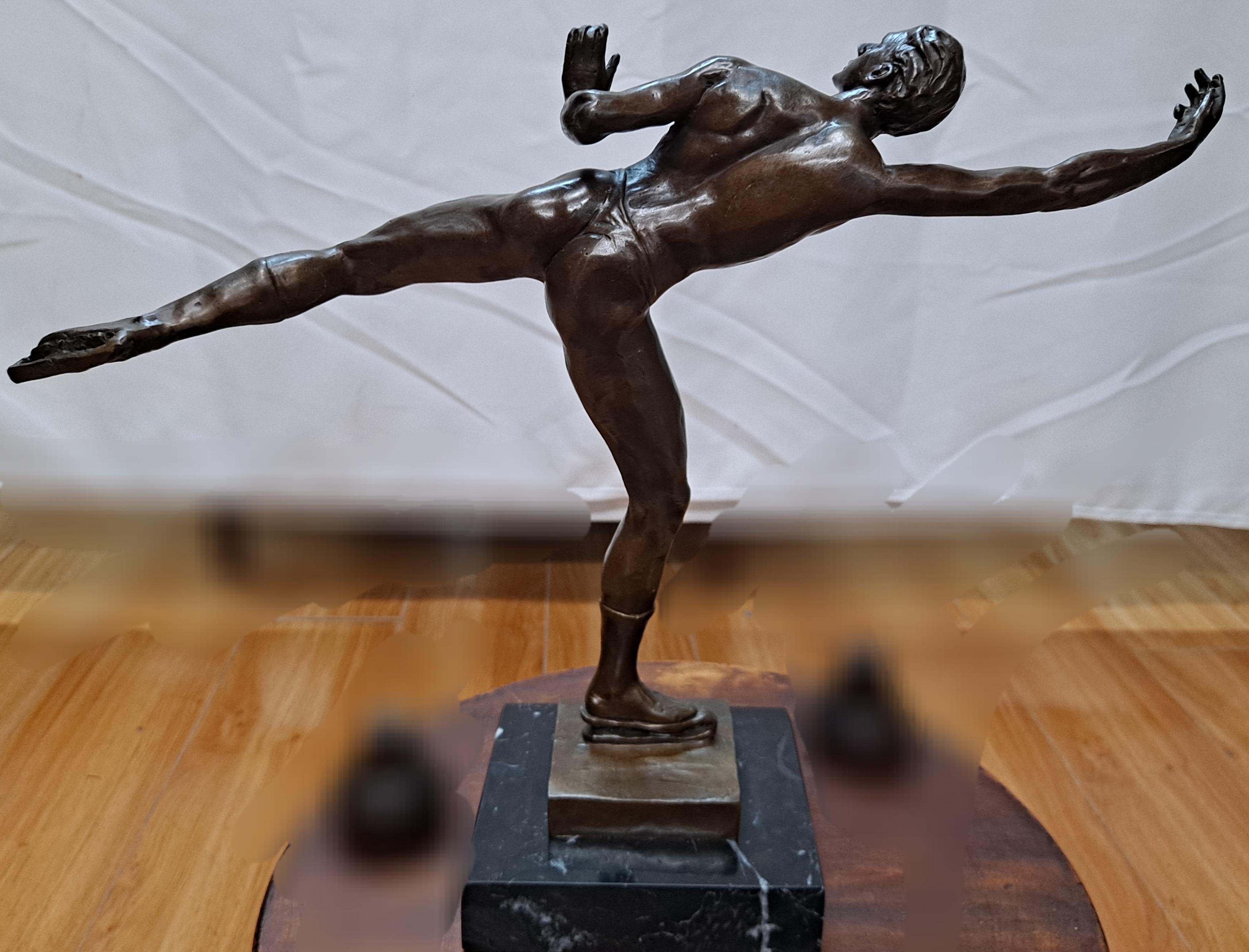 Robert Tait McKenzie Ice Skating Bronze Sculpture   16
