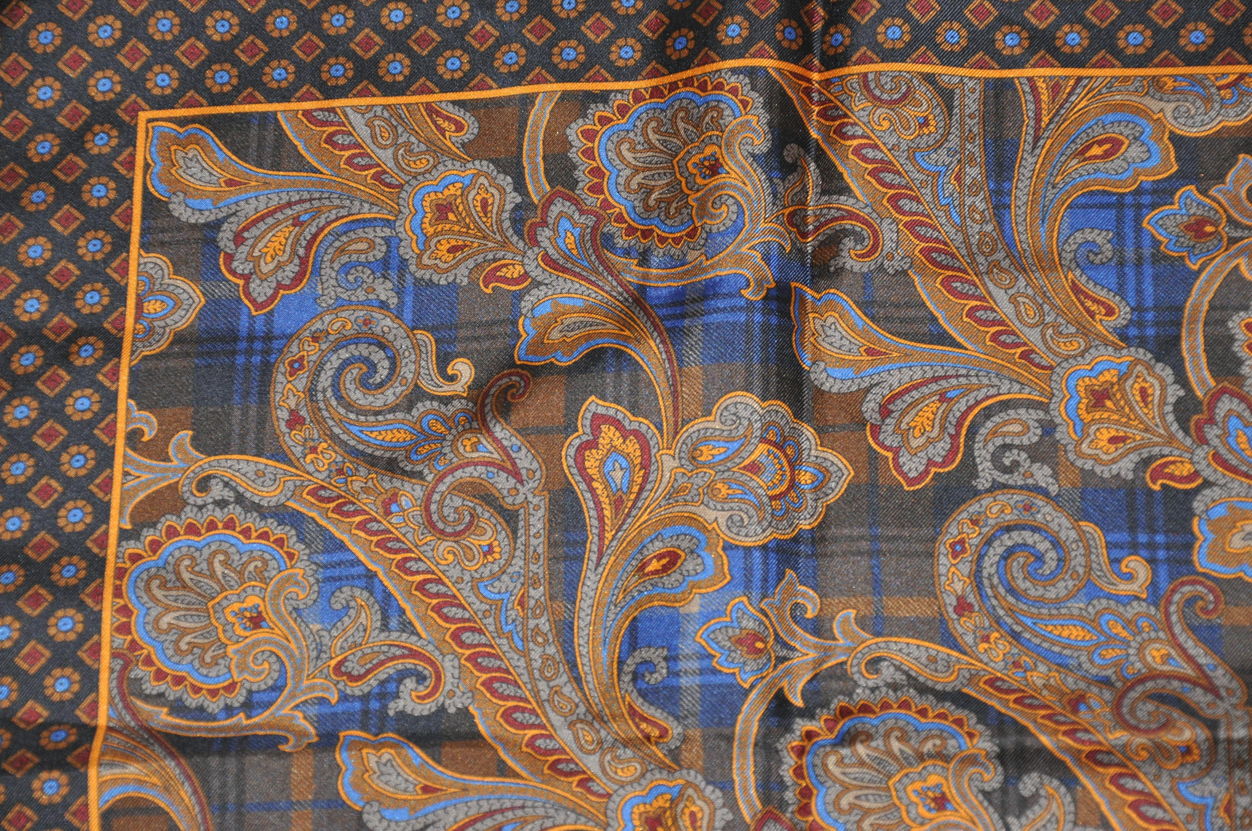 Hervorragend elegantes Paisley-Seidenhandtaschentuch von Robert Talbott, „Best of Class“ (Schwarz) im Angebot