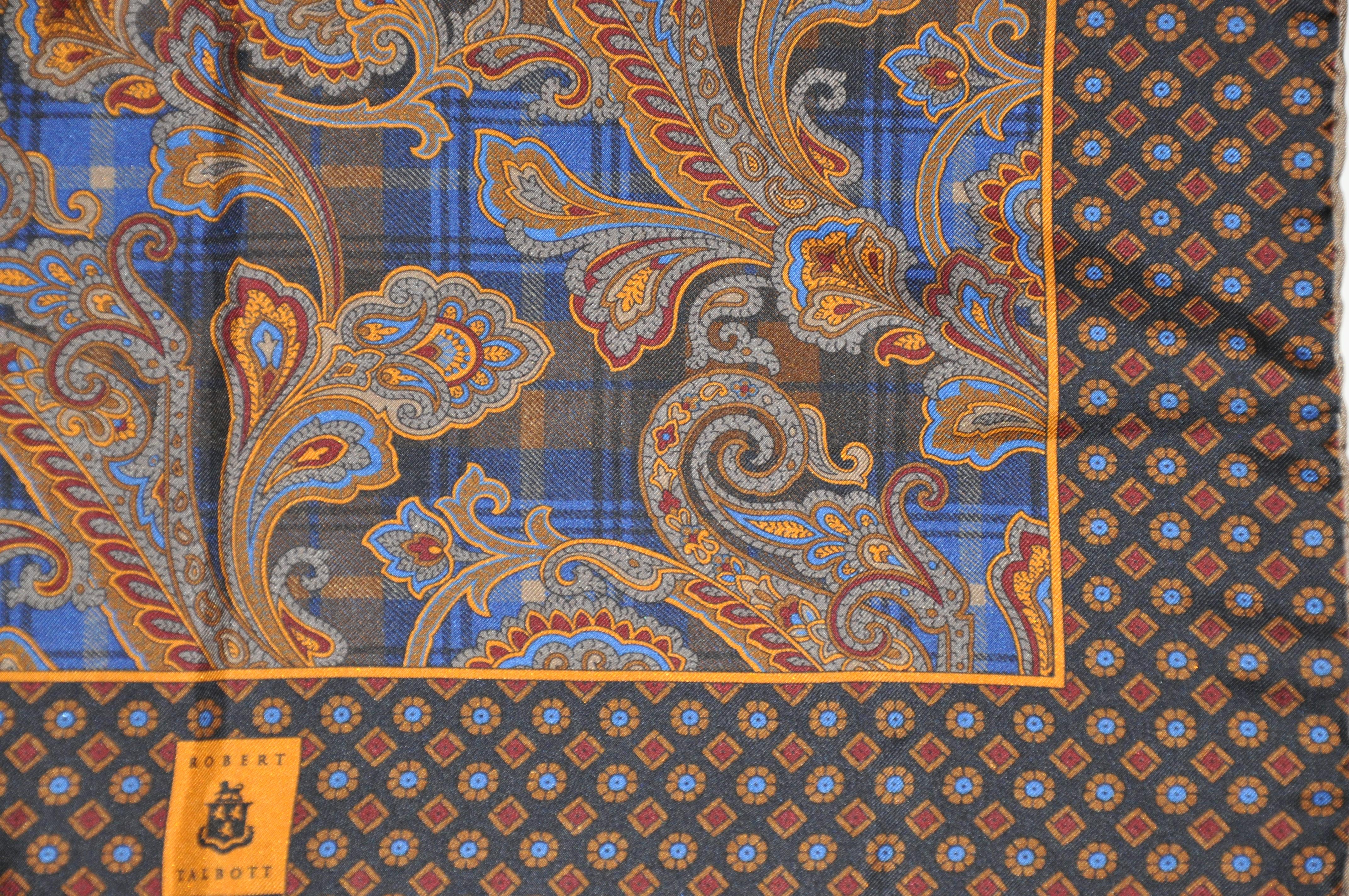 Hervorragend elegantes Paisley-Seidenhandtaschentuch von Robert Talbott, „Best of Class“ für Damen oder Herren im Angebot