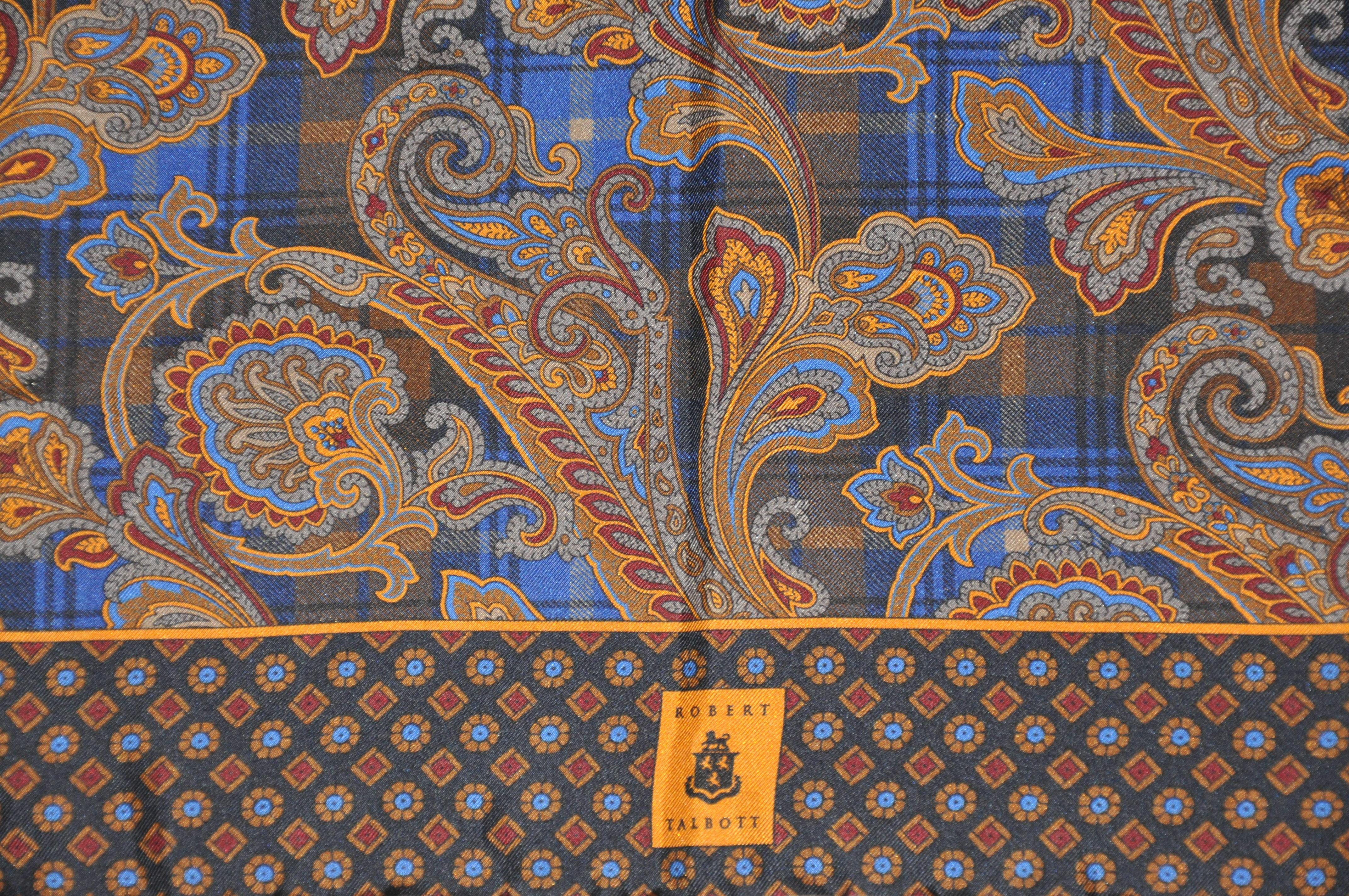 Hervorragend elegantes Paisley-Seidenhandtaschentuch von Robert Talbott, „Best of Class“ im Angebot 1