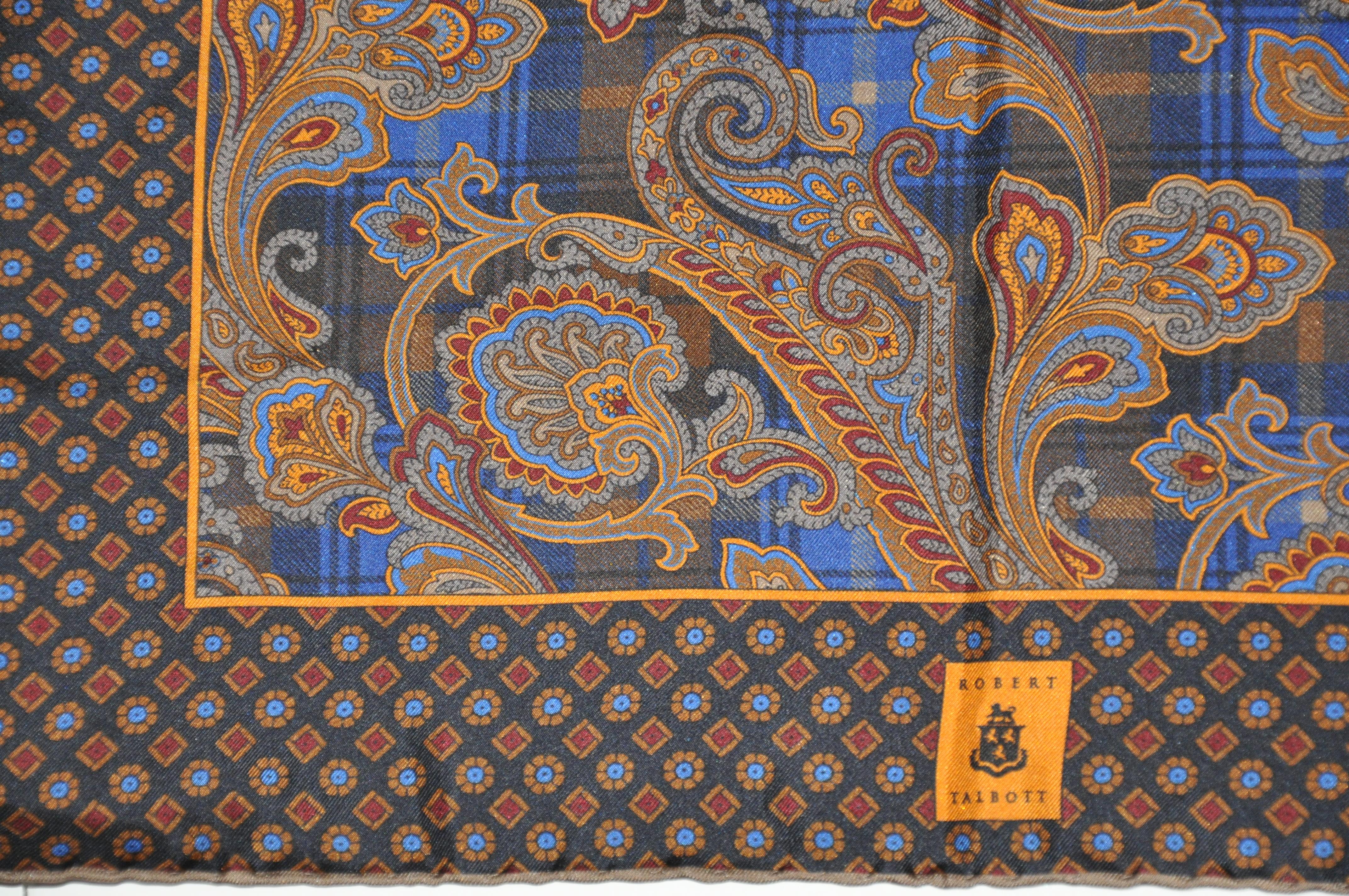 Hervorragend elegantes Paisley-Seidenhandtaschentuch von Robert Talbott, „Best of Class“ im Angebot 2