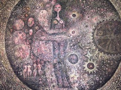 Robert Tatin Surrealist Painting Titled La Delivrance