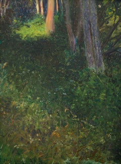 Un aperçu de la lumière du matin, Dalarö, peinture à l'huile sur carton de la fin des années 1800