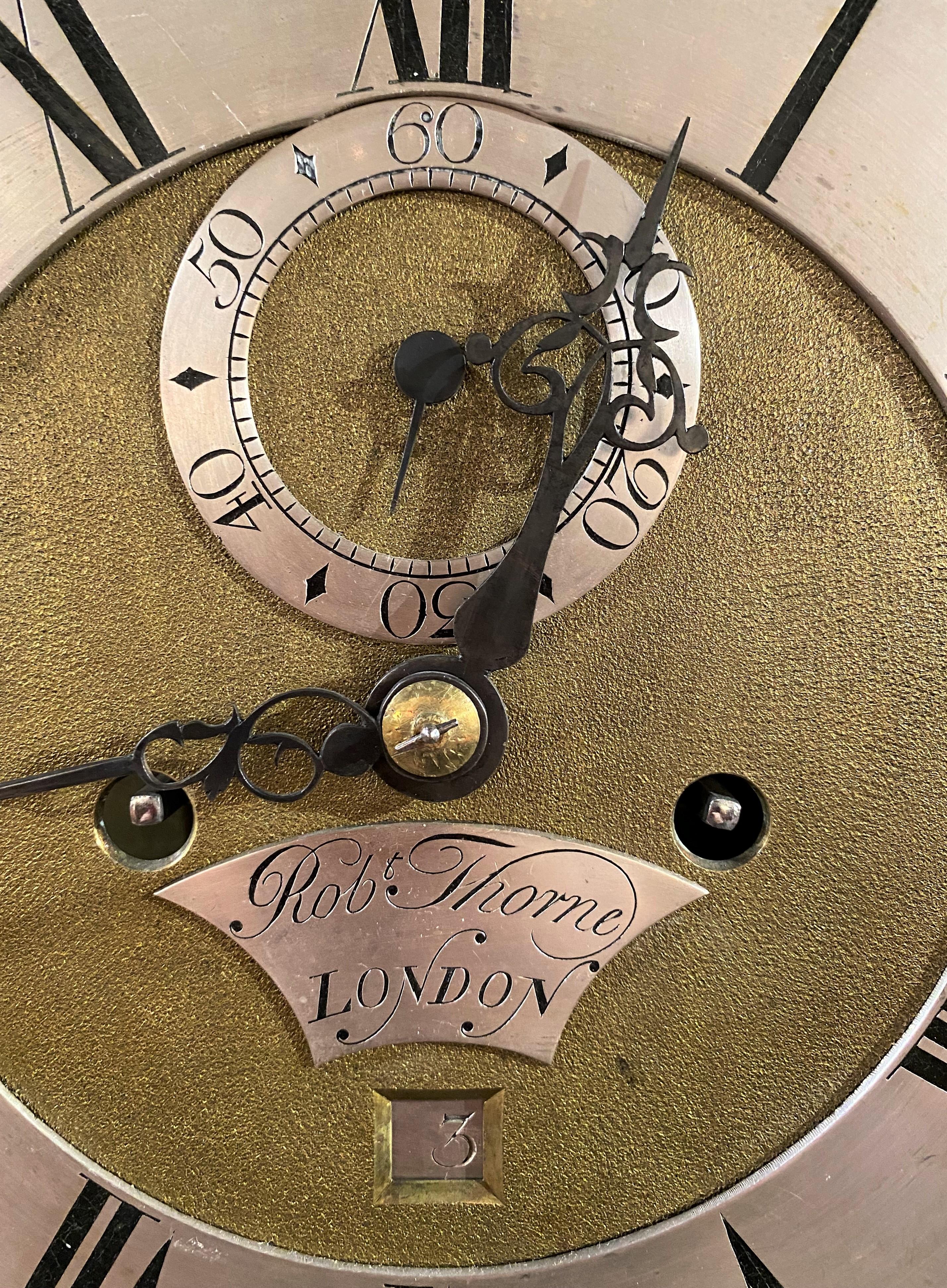 Robert Thorne, London, Burled Walnut Tall Case Clock with Pagoda Top 2