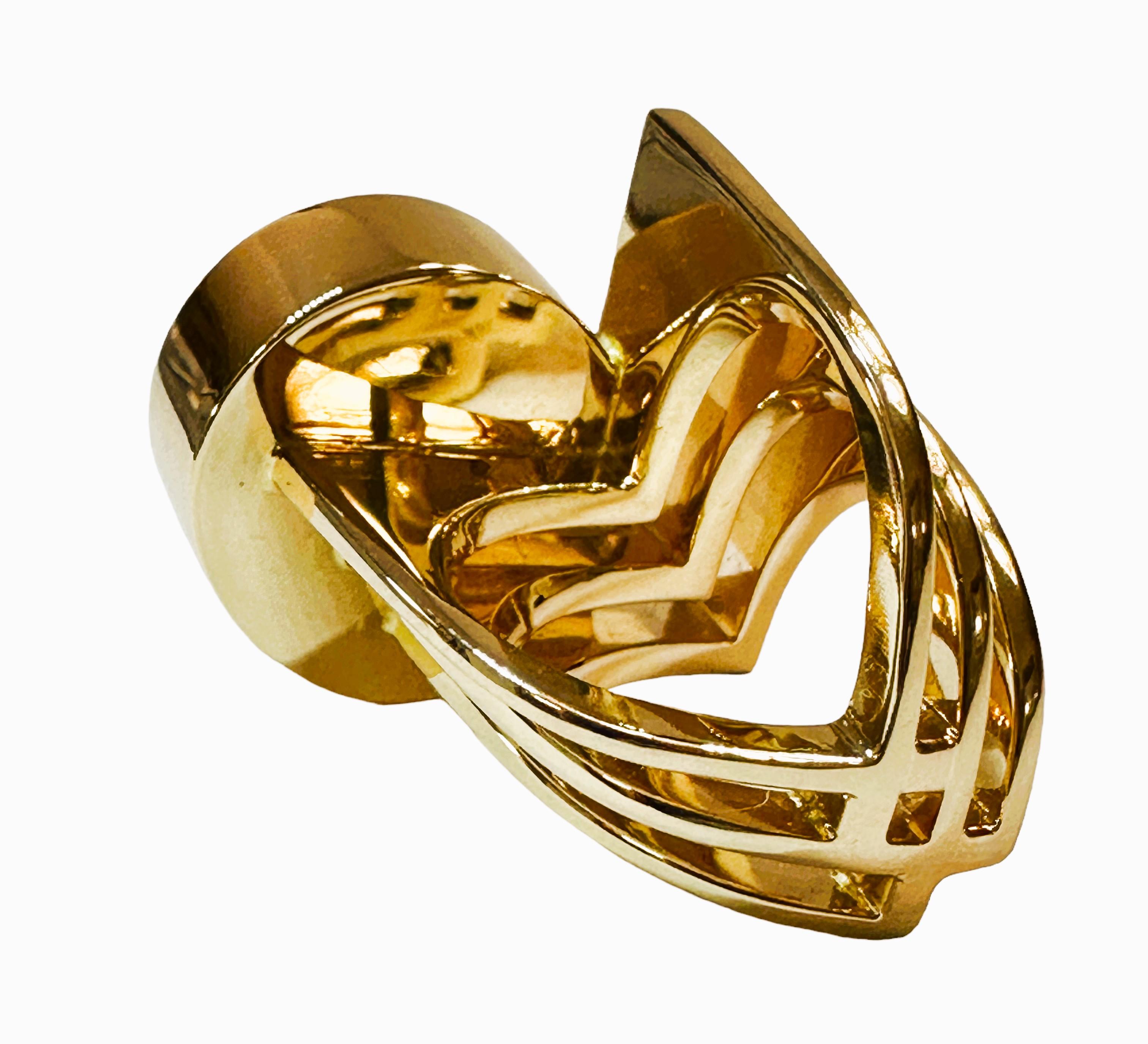 Robert Trisko 14k Yellow Gold Handmade Star Ruby Ring 40.32 grams For Sale 10